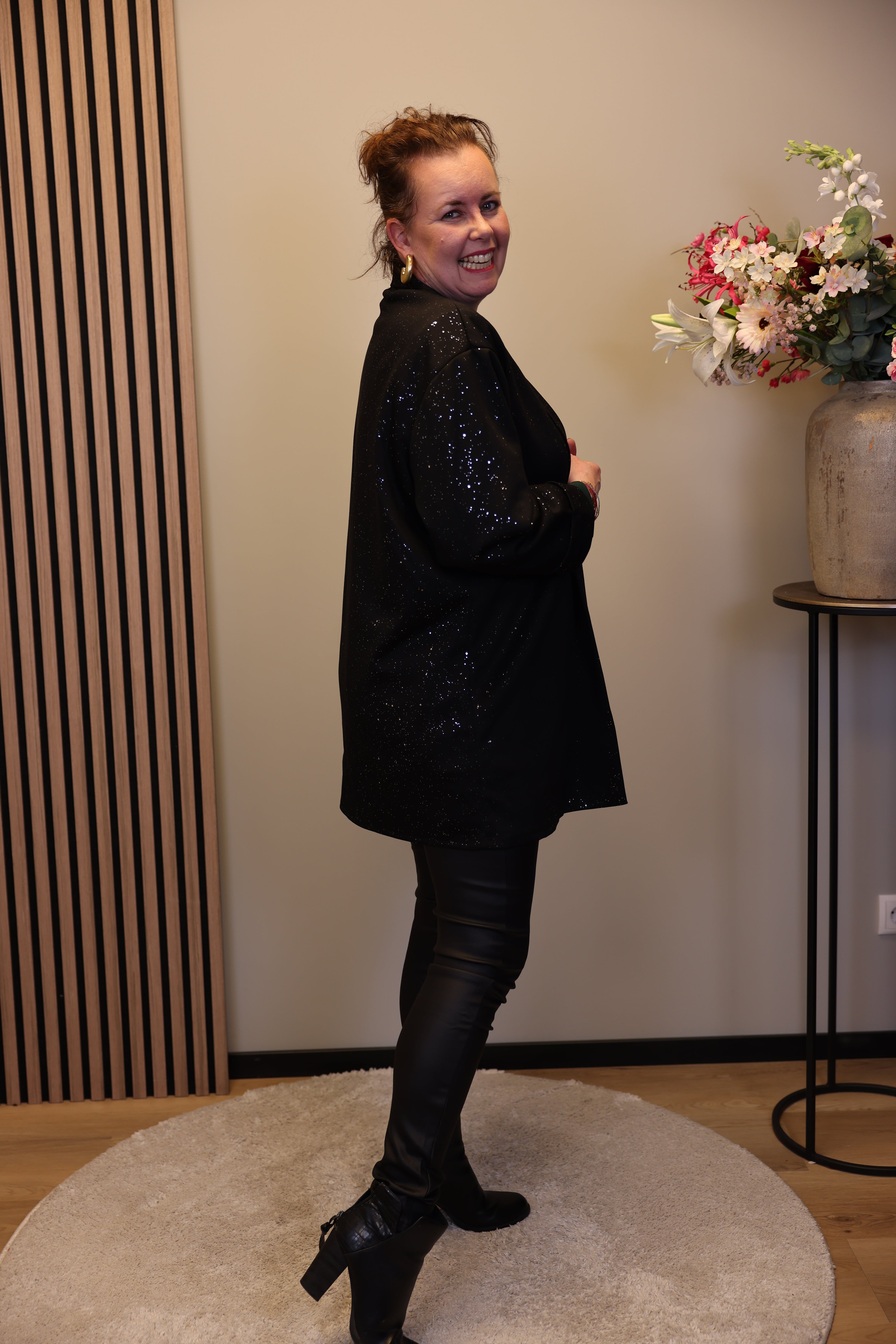 Kiana | vest glitter zwart 46 t/m 50