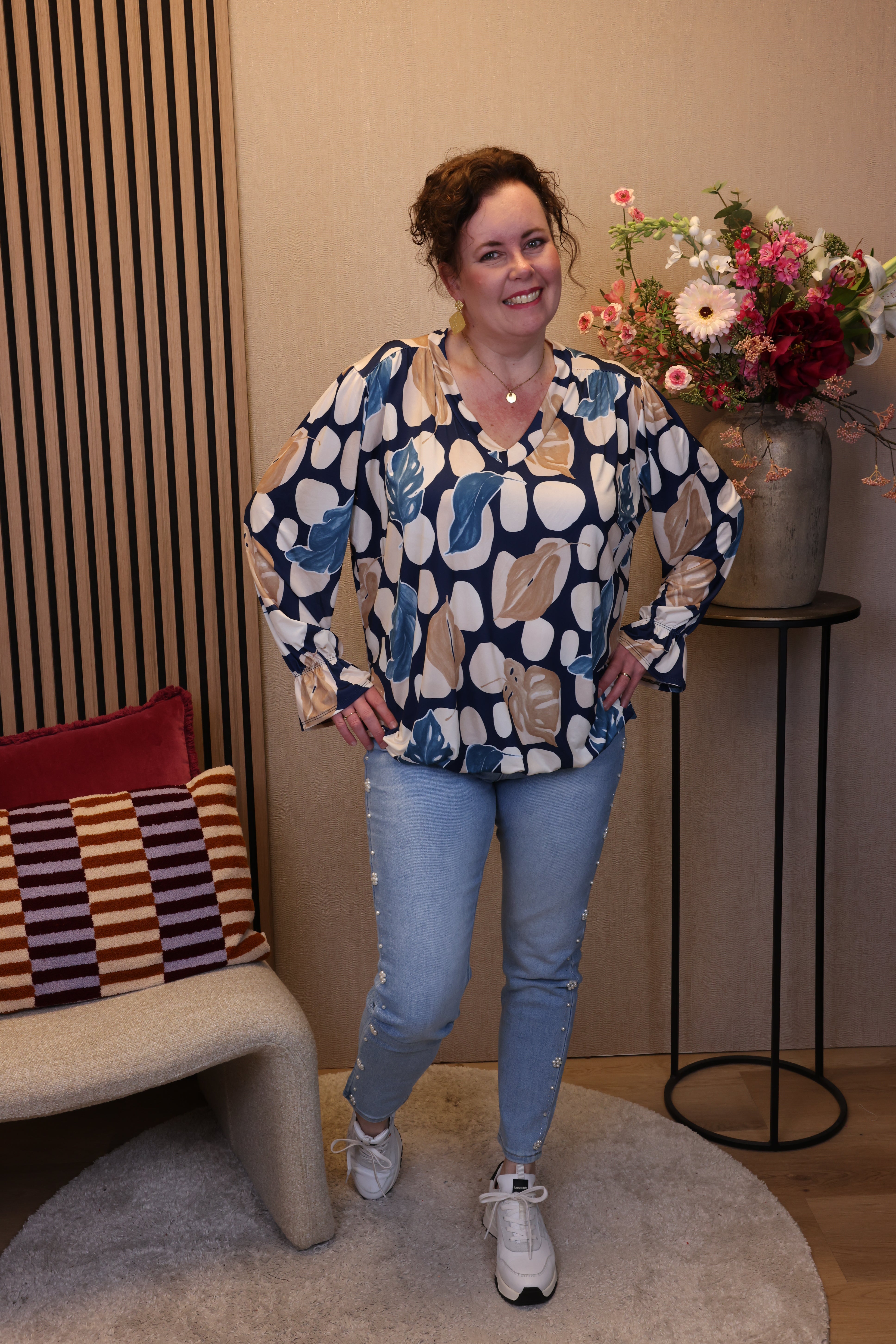 Ivonne | Ballon top blauw