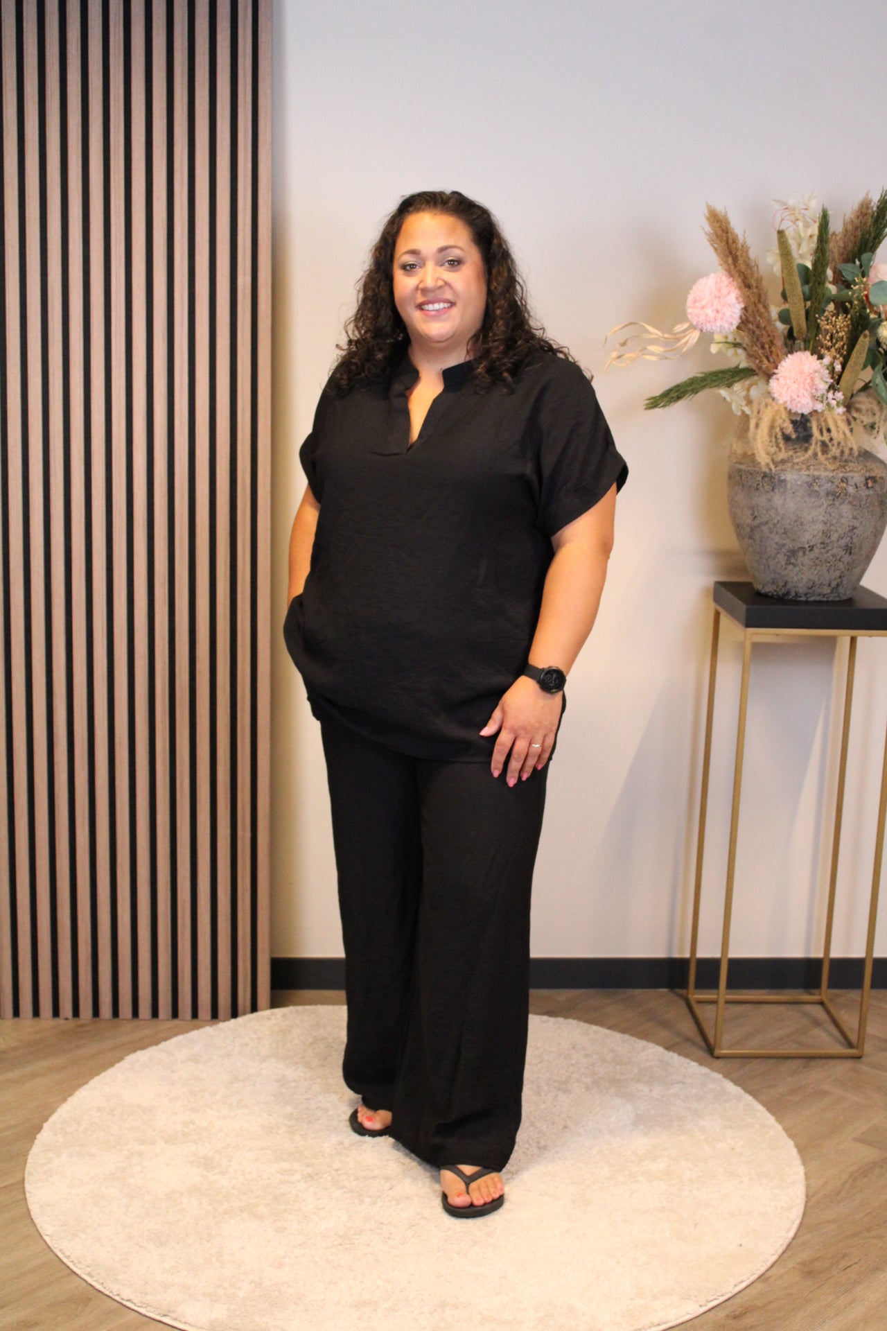 Naomi | Broek zwart viscose