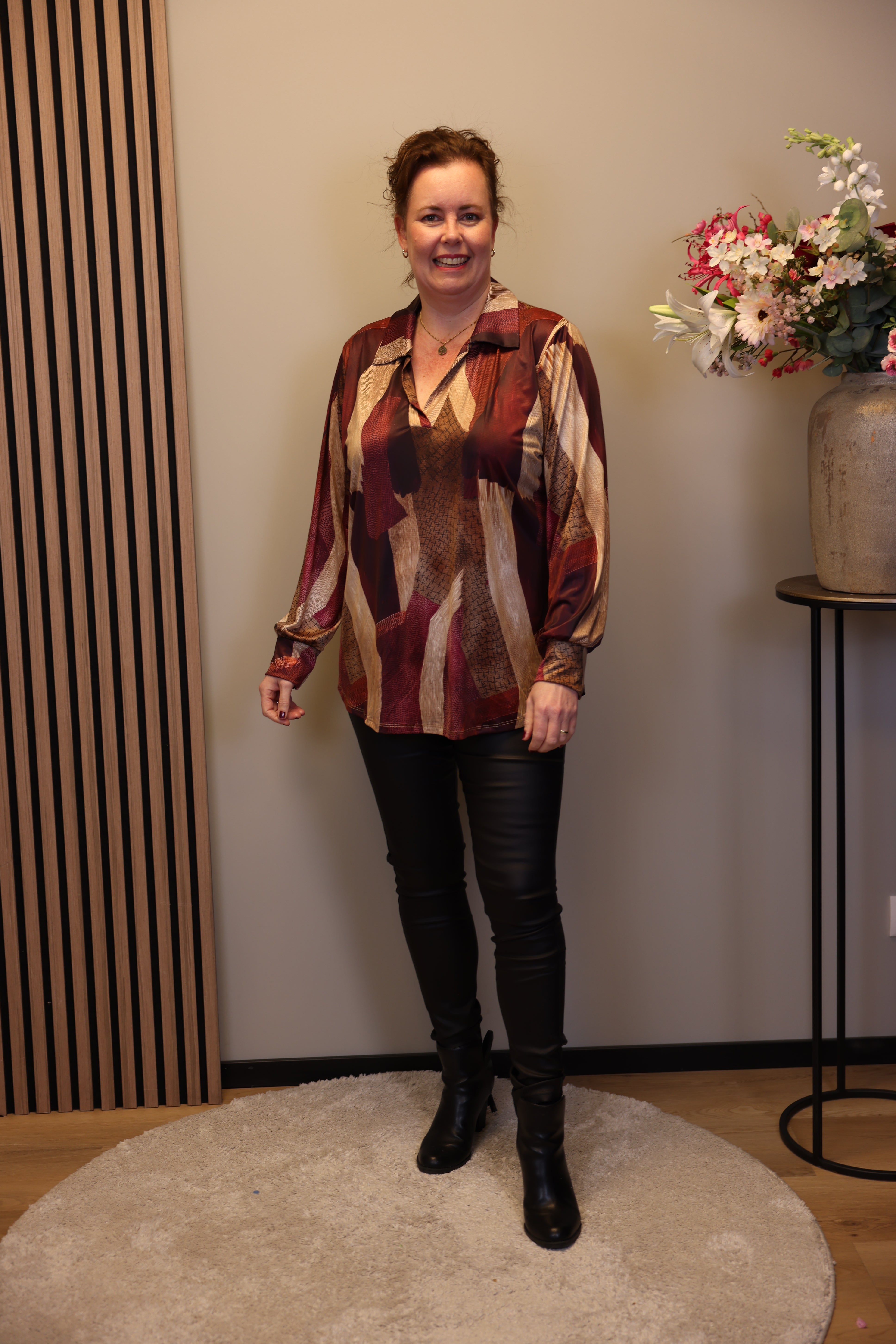 Tara | Blouse roze met kraagje 38 t/m 48