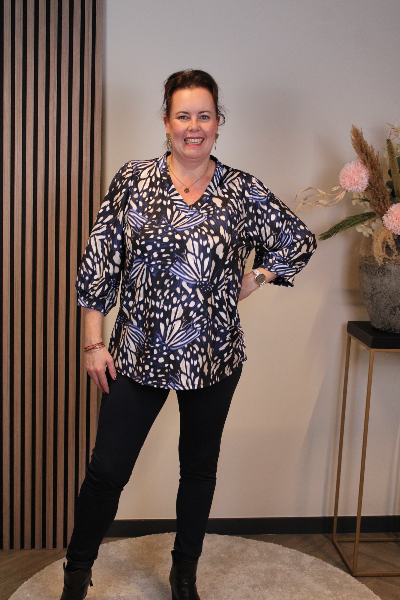 Philou | Top blauw 3/4-mouw 46 t/m 50