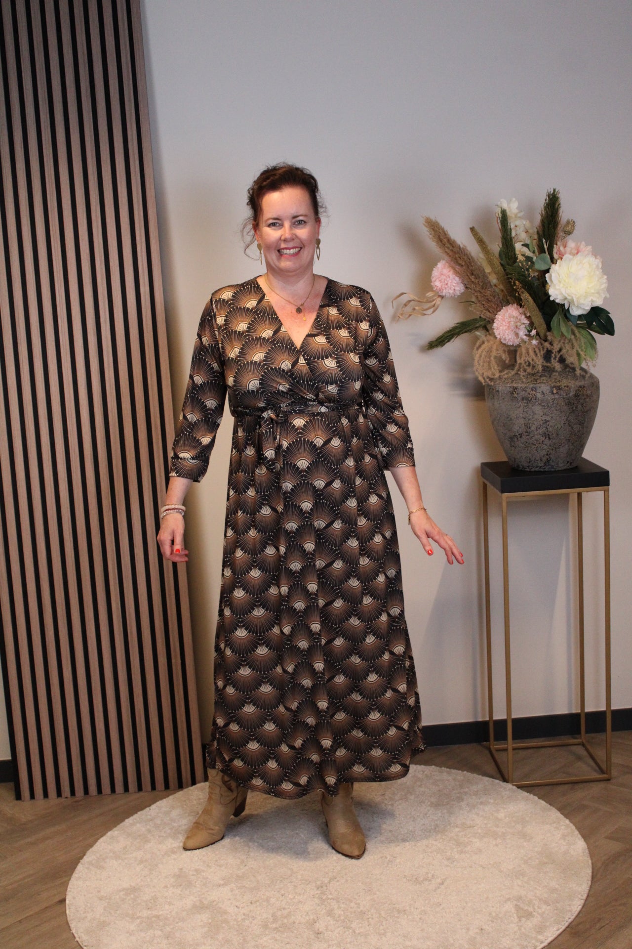 Odette | Jurk zwart lange mouw 46 t/m 50