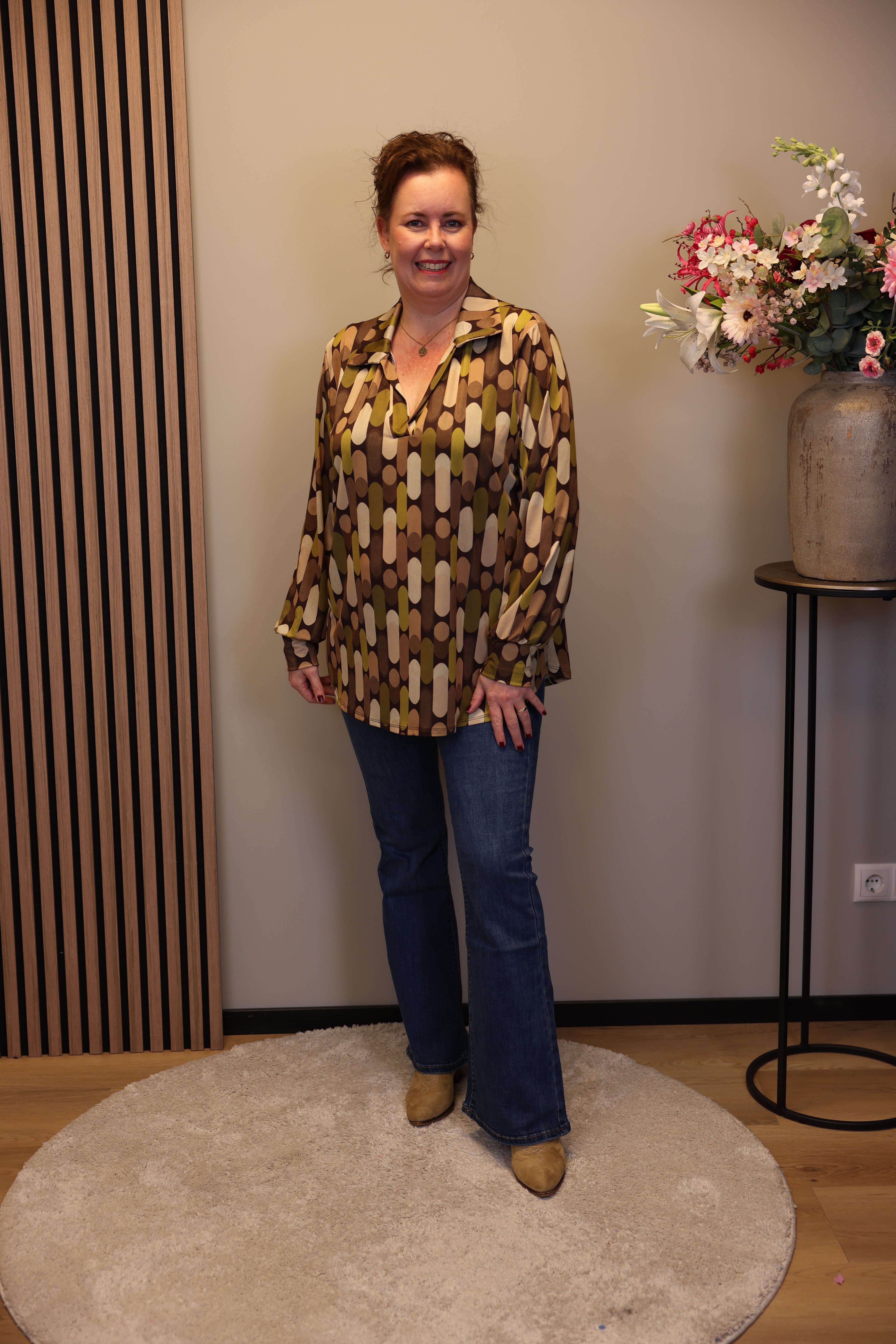 Heleen | Blouse geel met kraagje 38 t/m 48