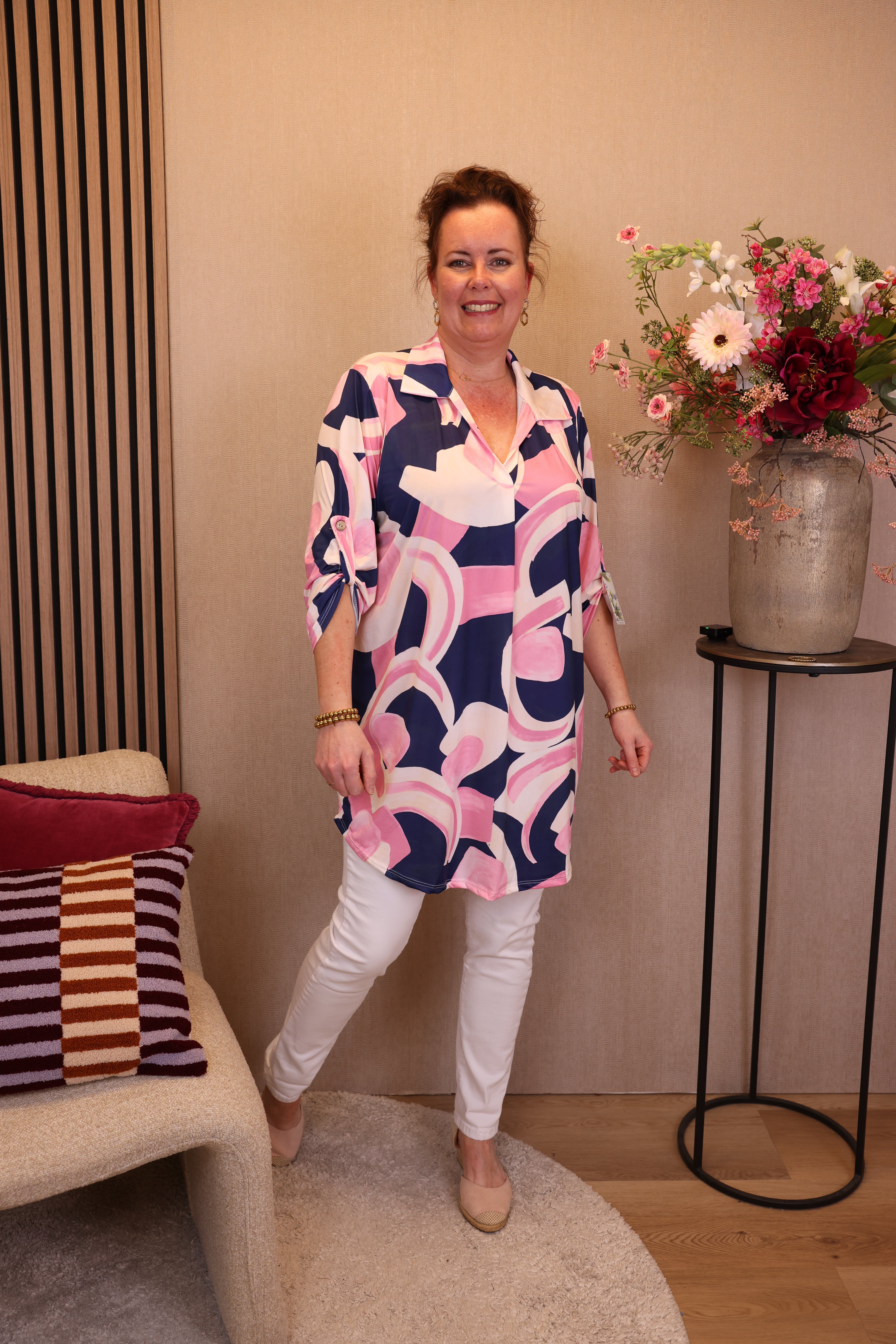 Kate | Tuniek roze met kraagje