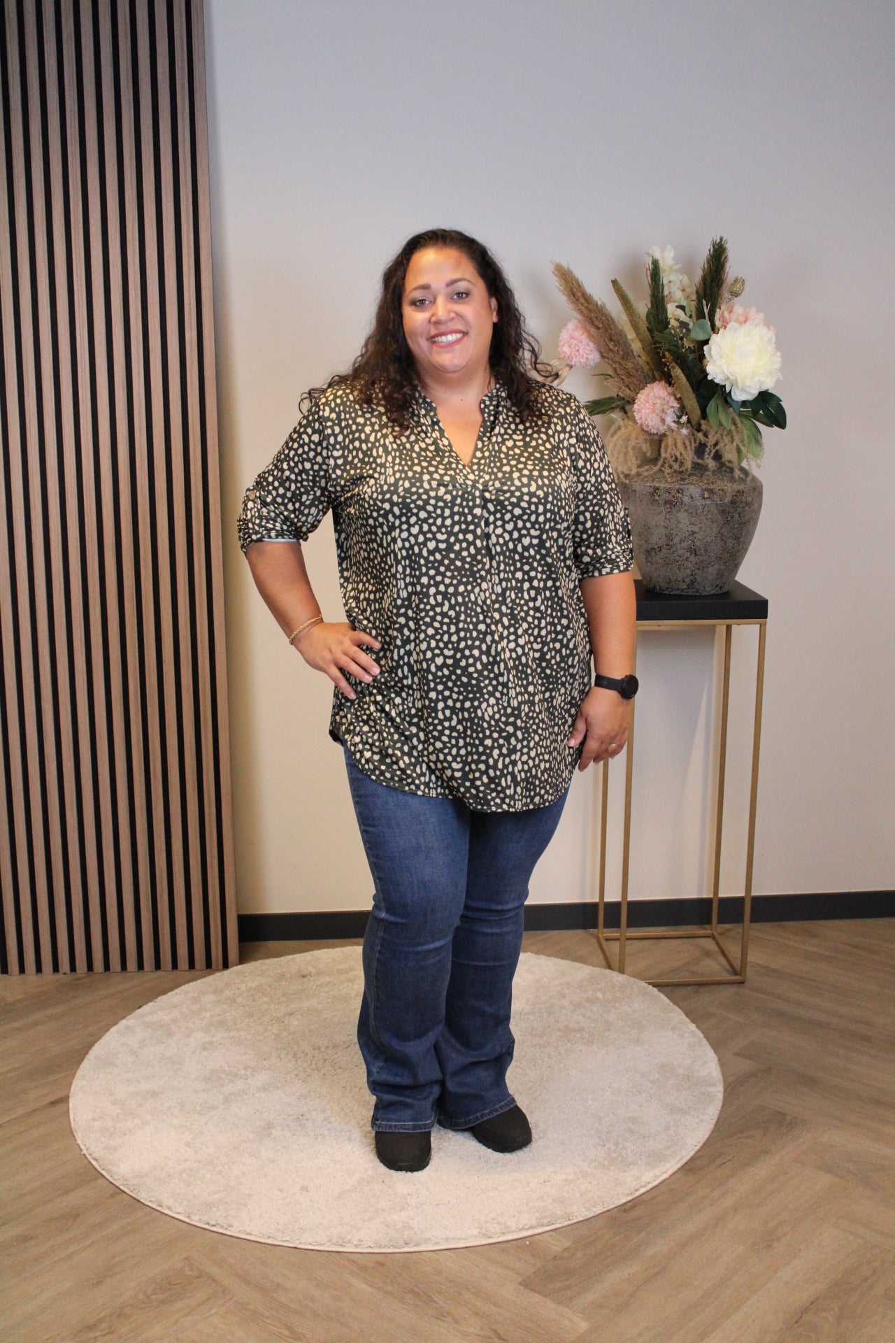 Fenke | Blouse groen lange mouw 48 t/m 52