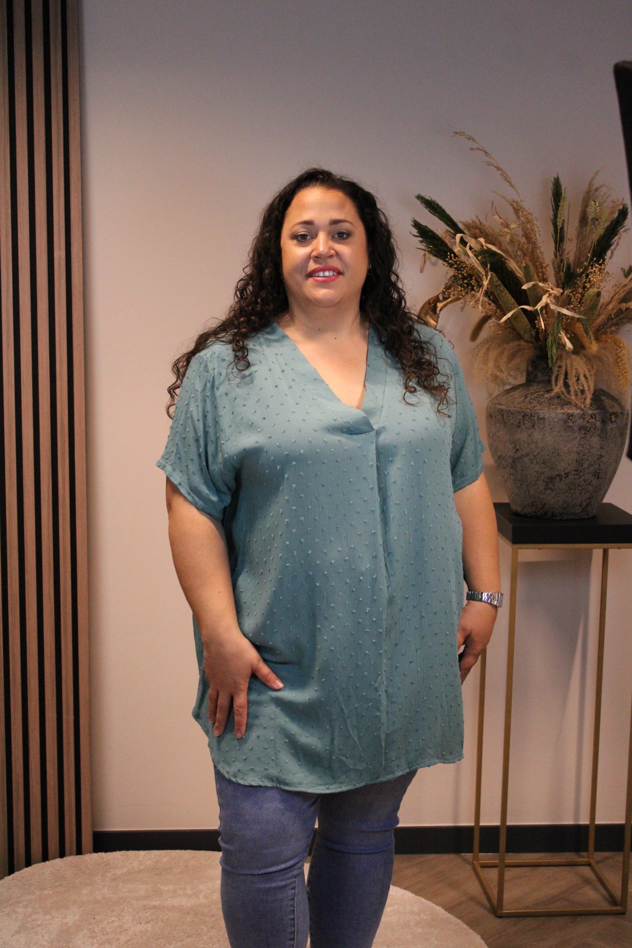 Rosalie | Blouse licht blauw 48 t/m 52