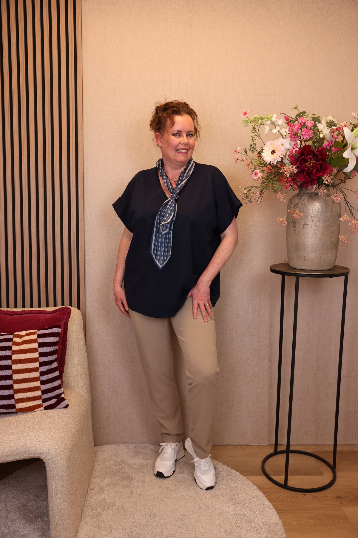Lilly | Broek taupe viscose