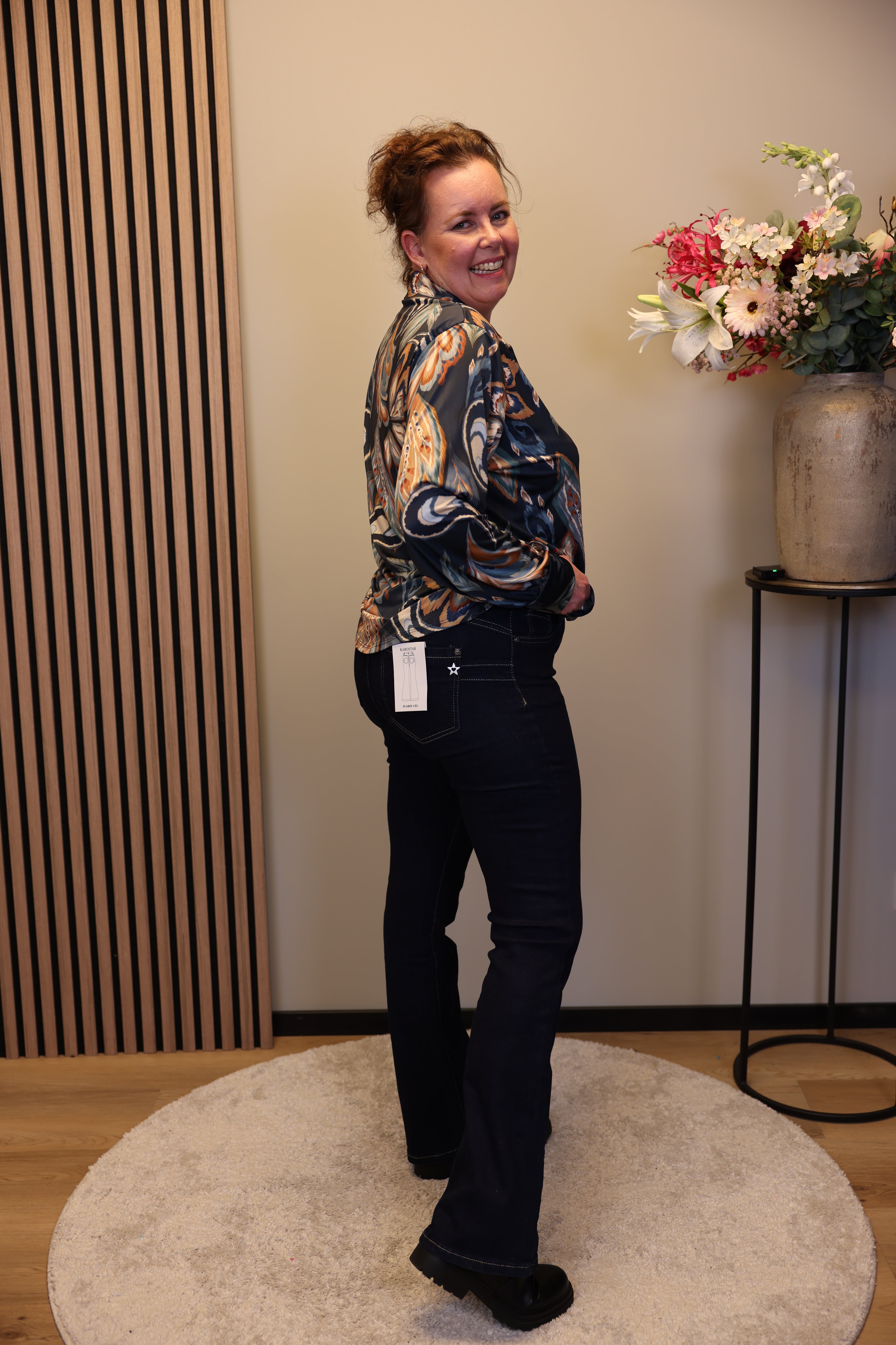 Jente | Flared Jeans donker blauw 38 - 48