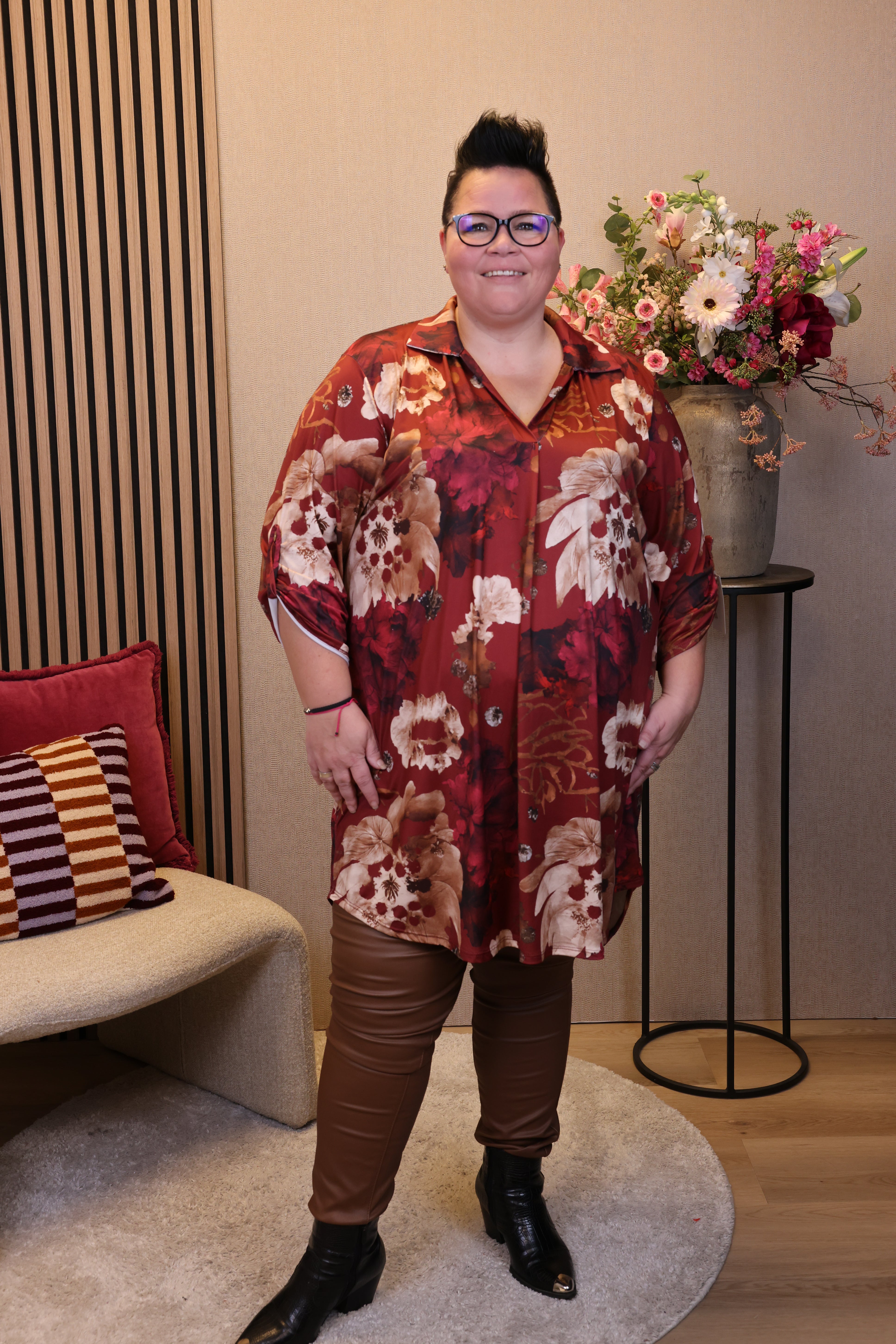 Tine | Tuniek roze met kraagje