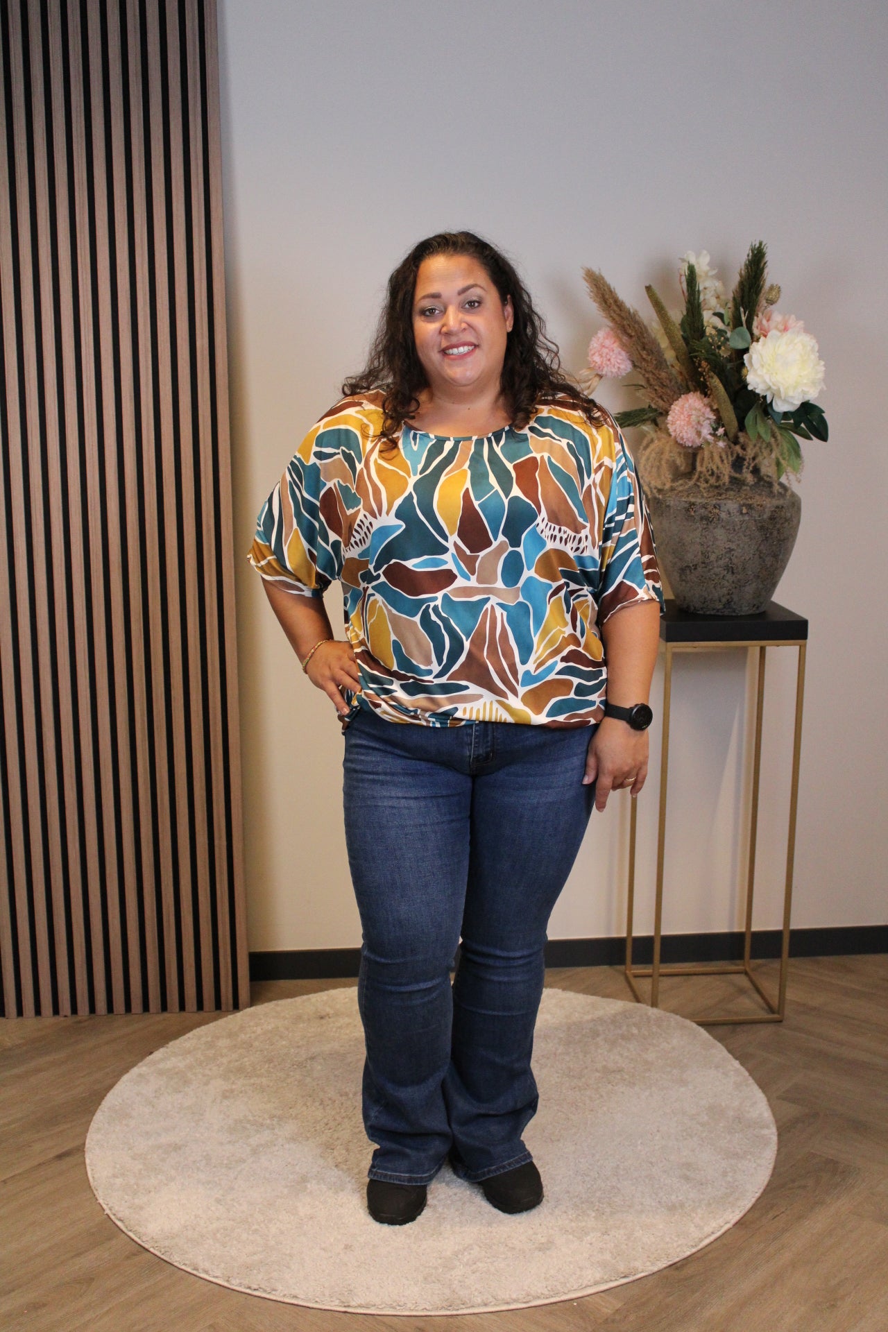 Leonie | Top aqua blauw 48 t/m 52