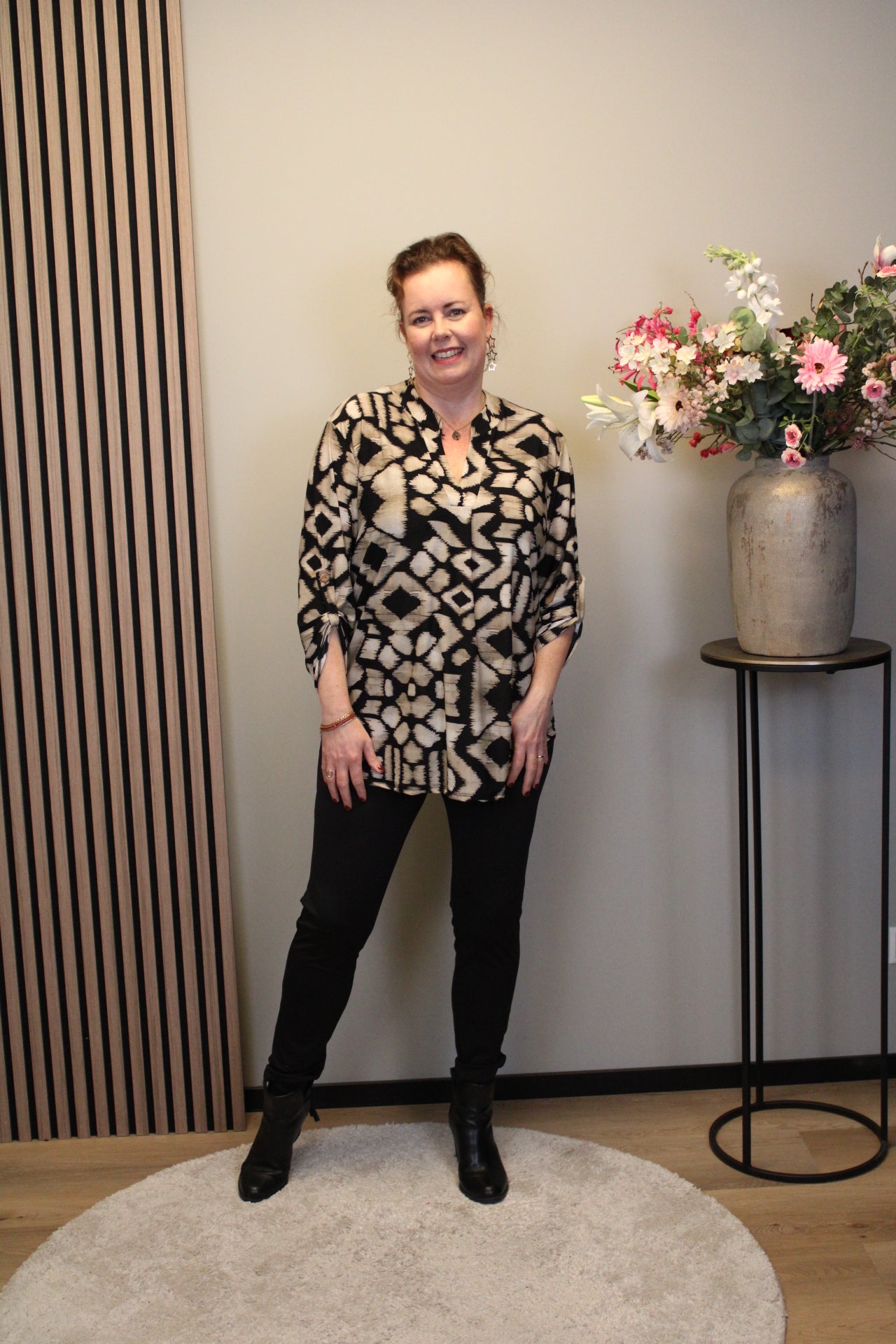 Tamara | Blouse zwart lange mouw 48 t/m 52