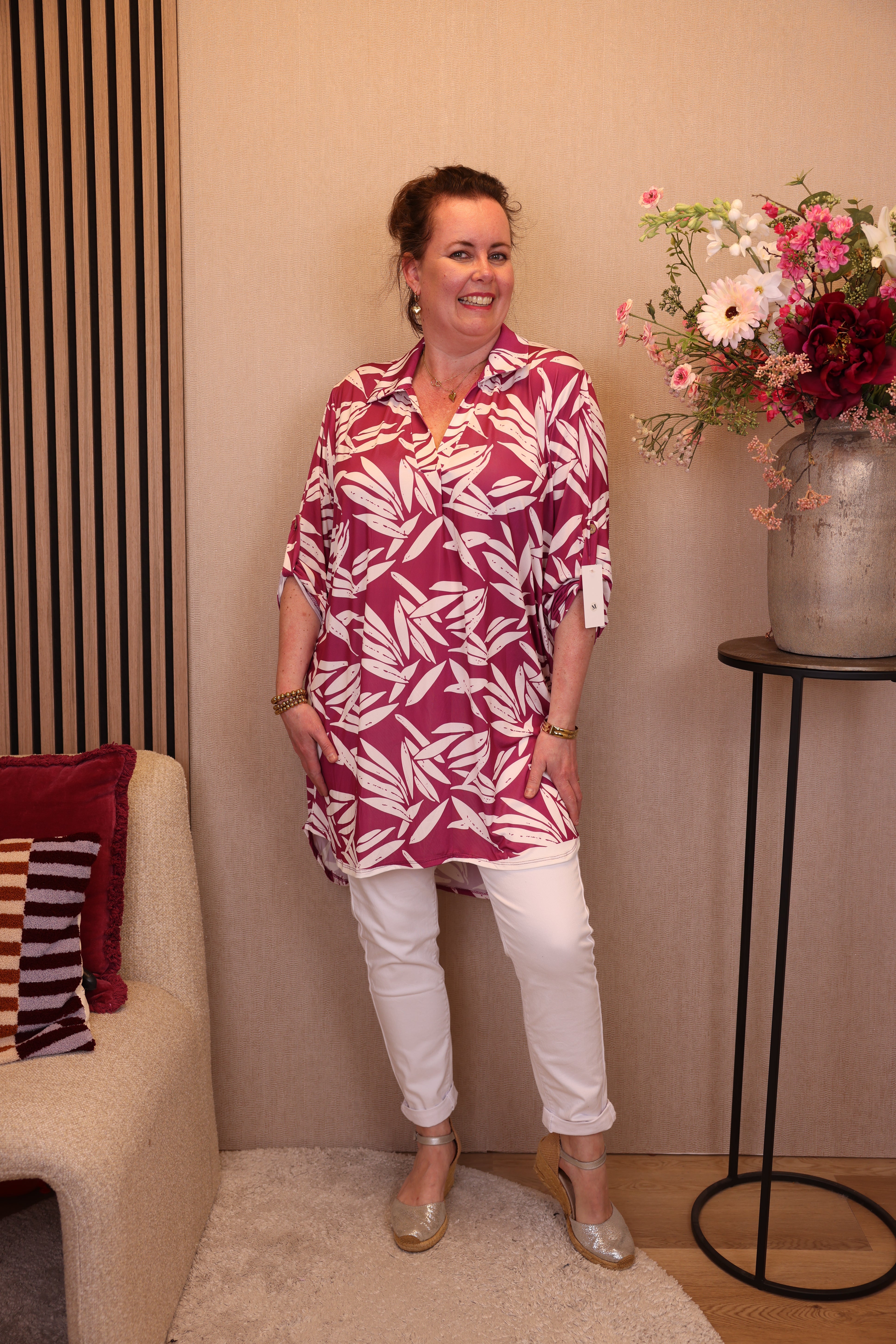 Lina | Tuniek roze met kraagje