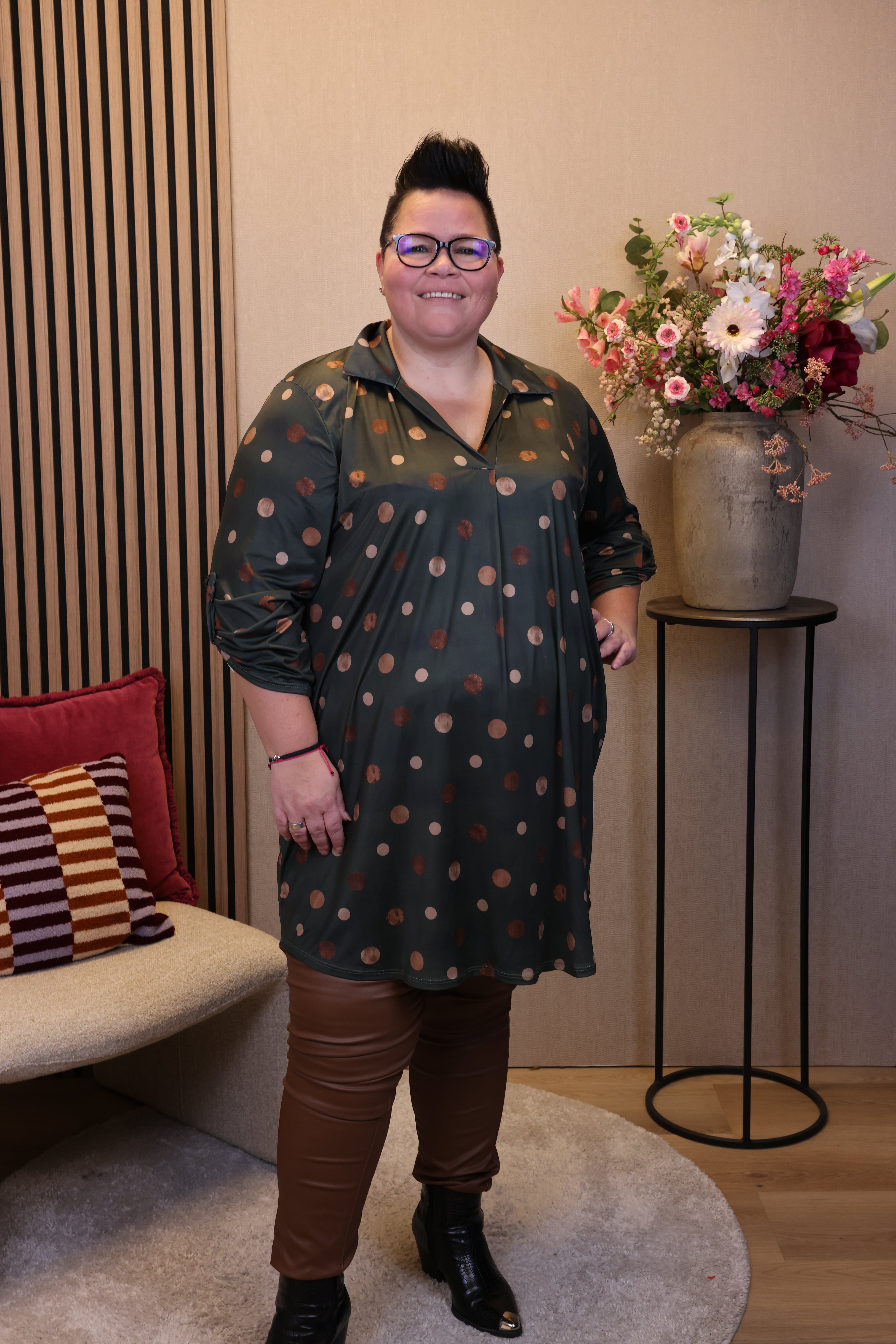Rika | Tuniek groen met kraagje