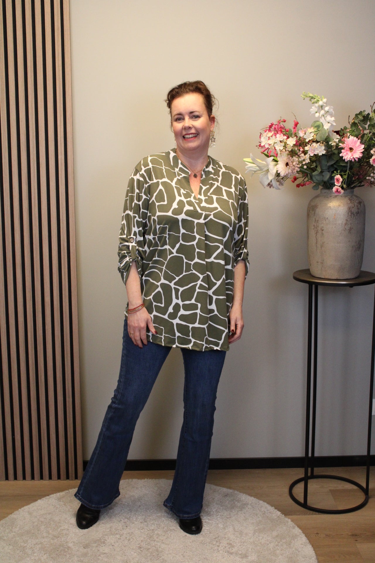 Miriam | Blouse groen lange mouw 38 t/m 48