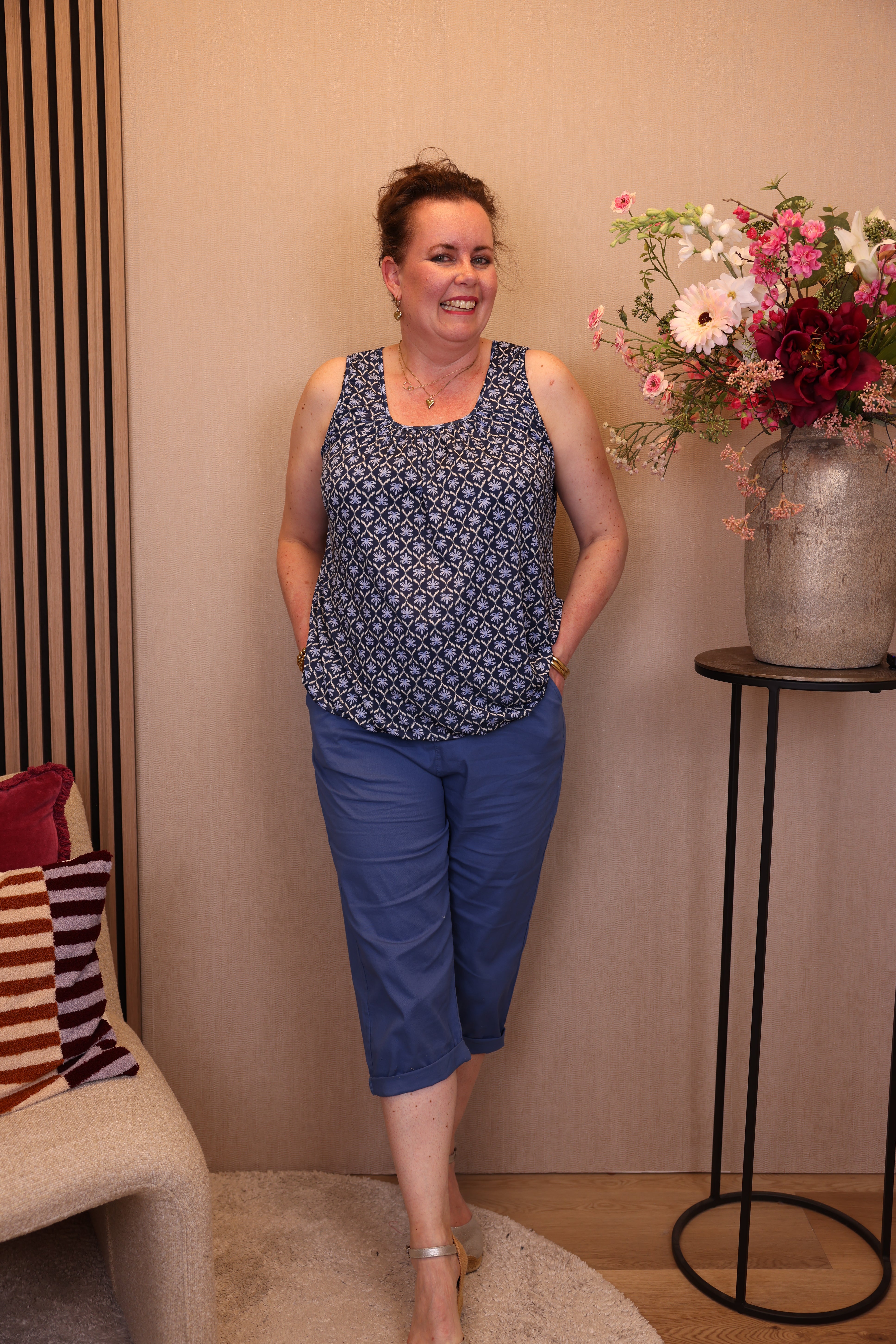 Sanne | Ballon top blauw