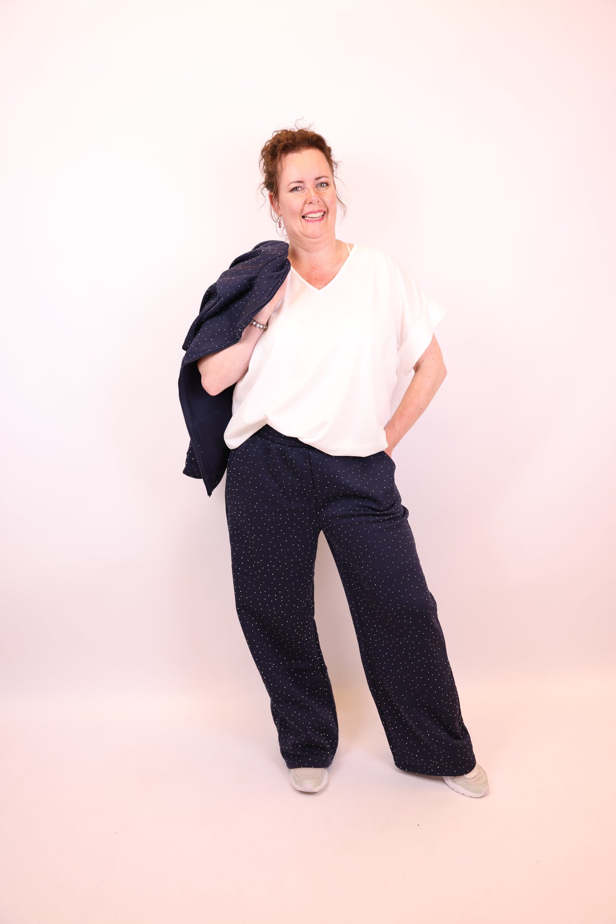 Marin | Broek blauw glitter