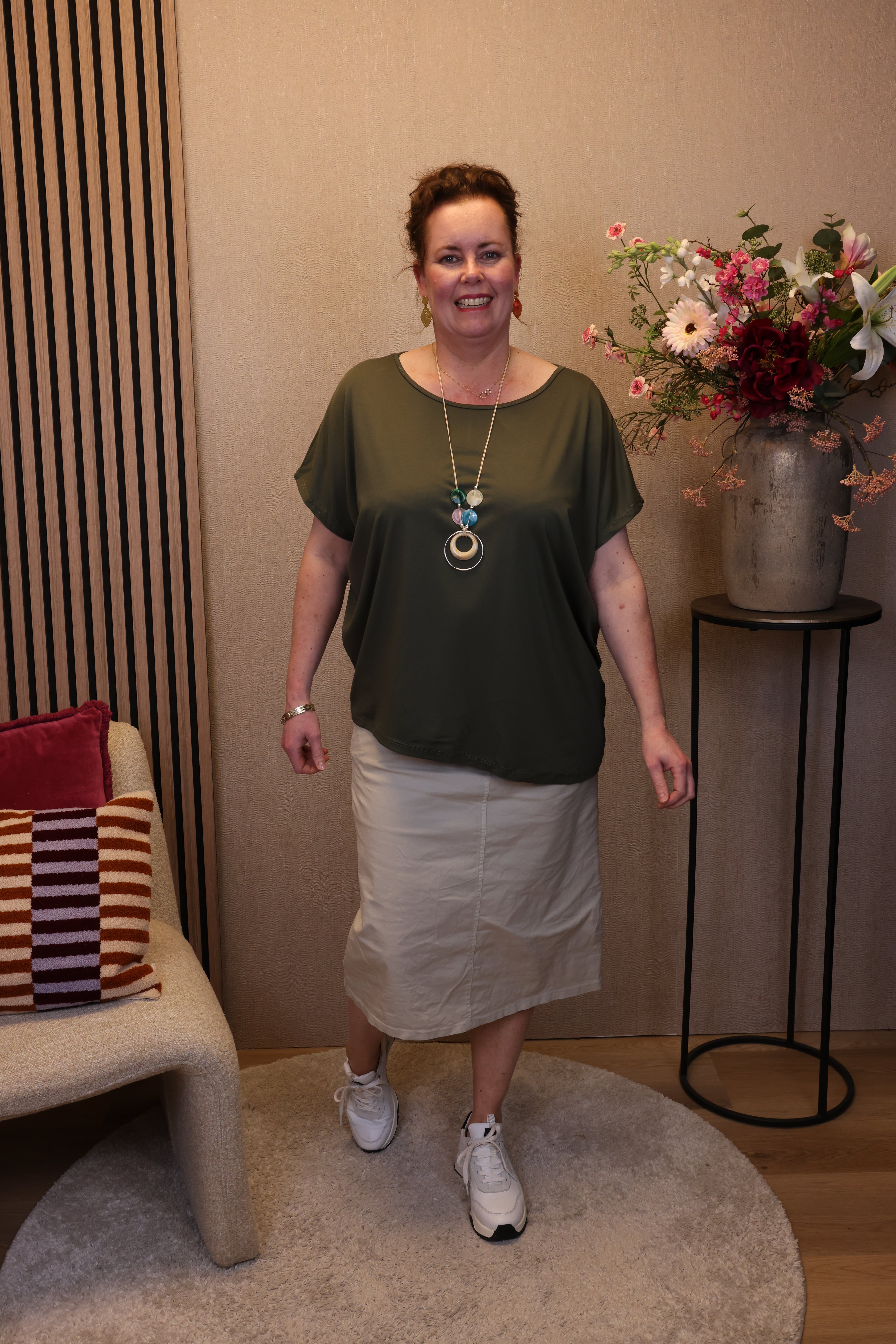 Tess | Top groen + gratis ketting