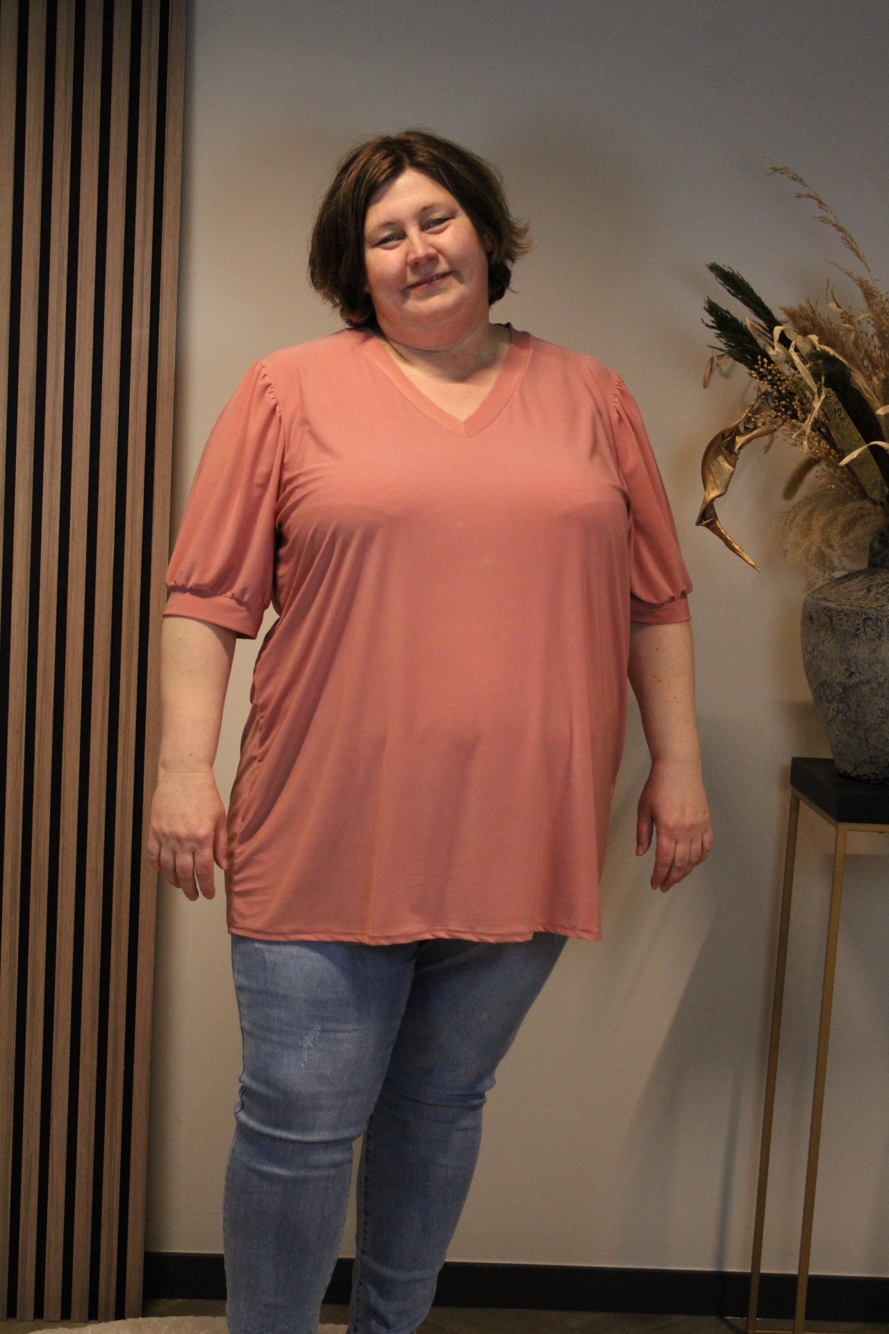 Fay | Blouse oud roze korte mouw 52 t/m 58