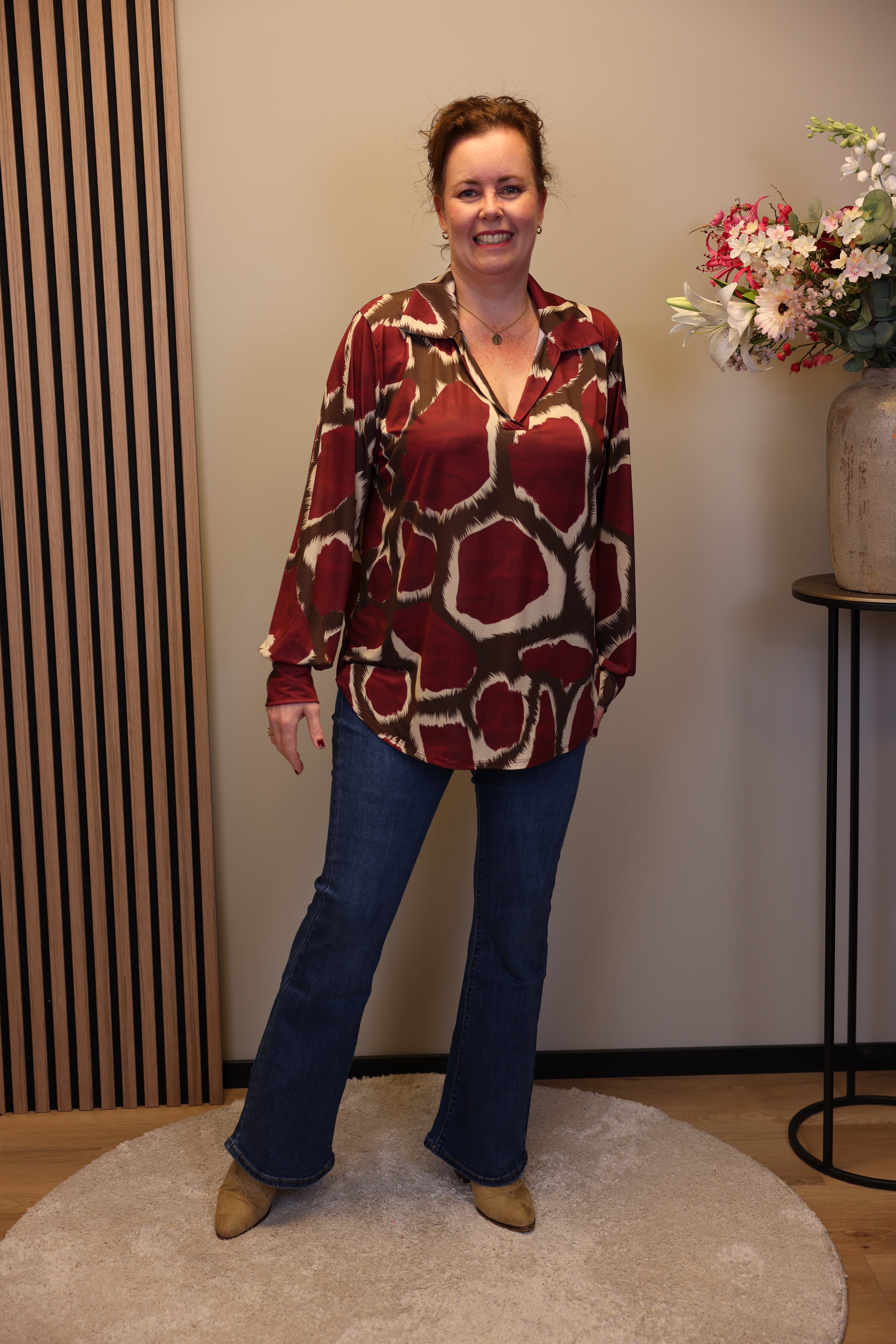 Laura | Blouse roze met kraagje 38 t/m 48