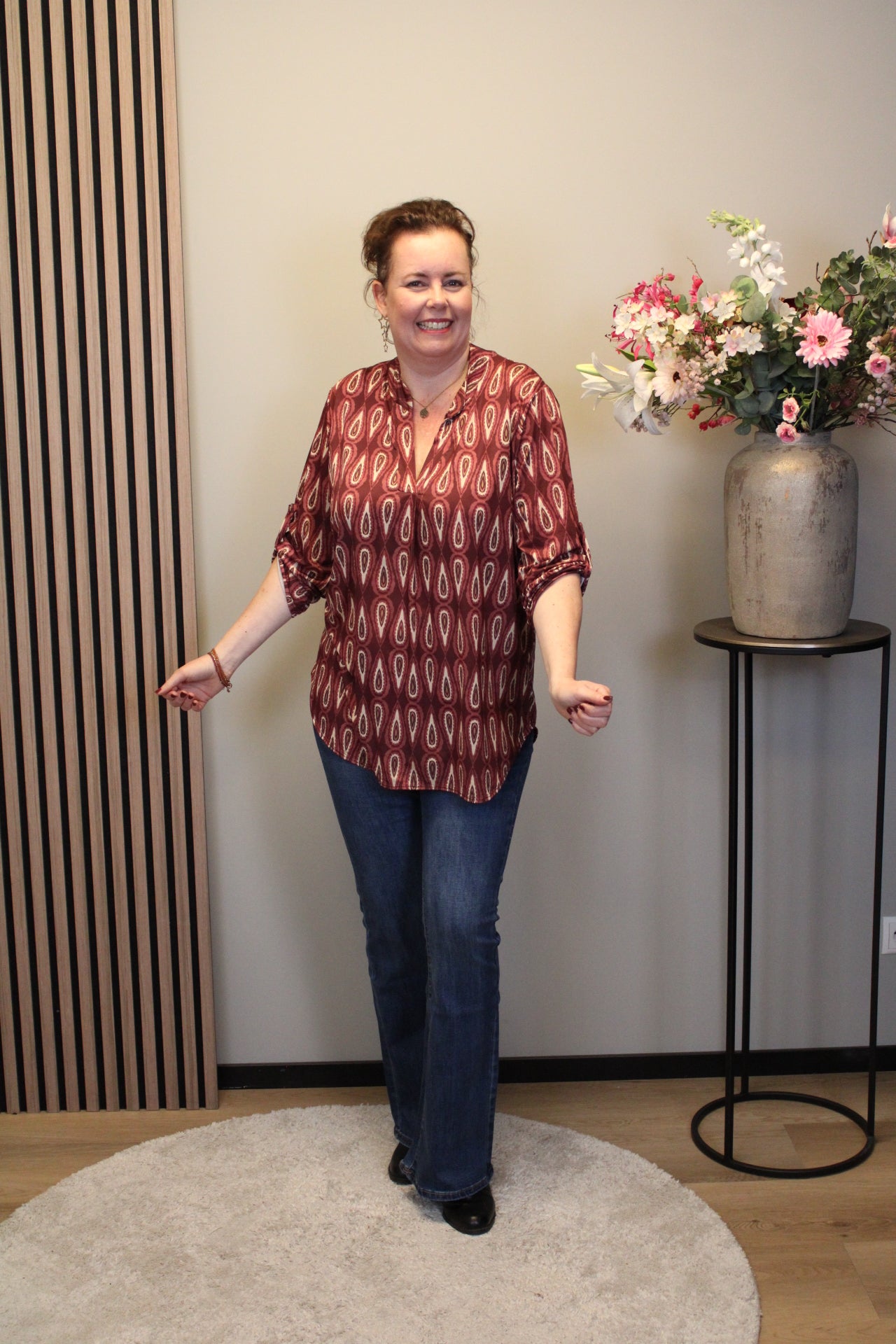 Lou | Blouse roze lange mouw 48 t/m 52