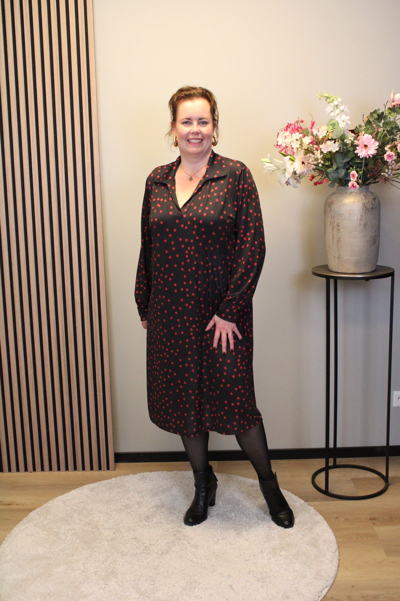 Madeline | Jurk zwart met kraagje 38 t/m 46