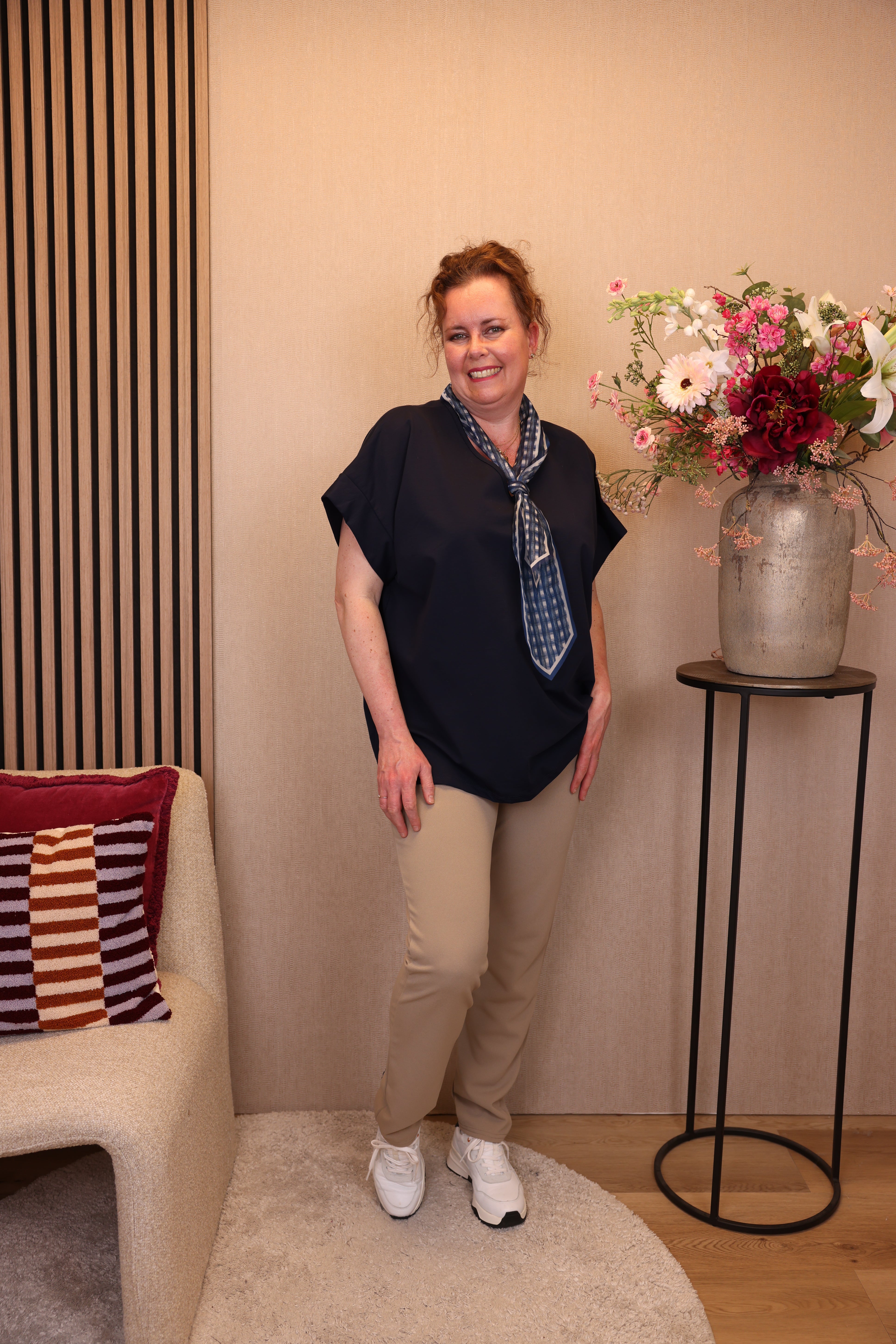 Lilly | Broek taupe viscose