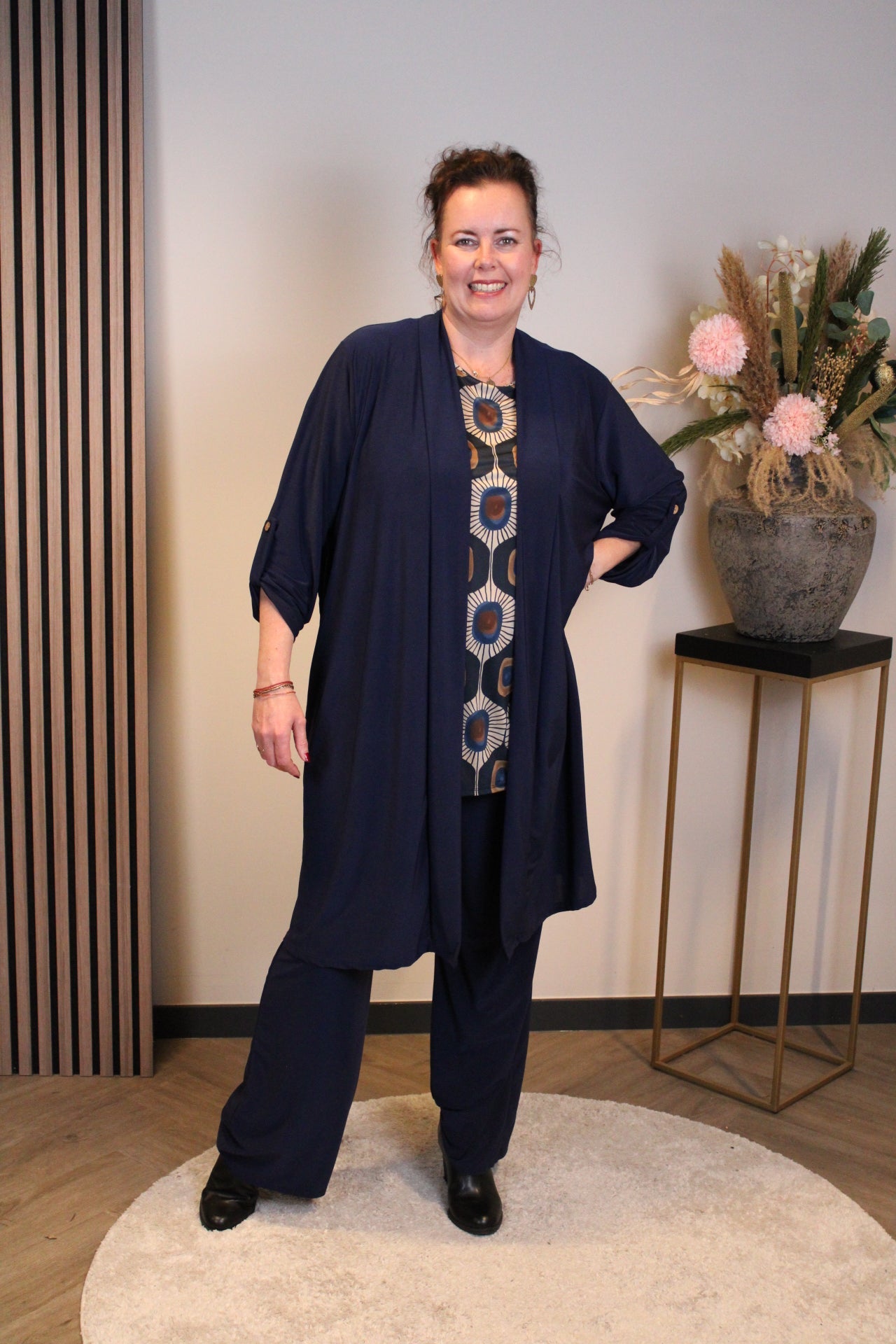 Nienke | Dun vestje kort navy 52 t/m 58