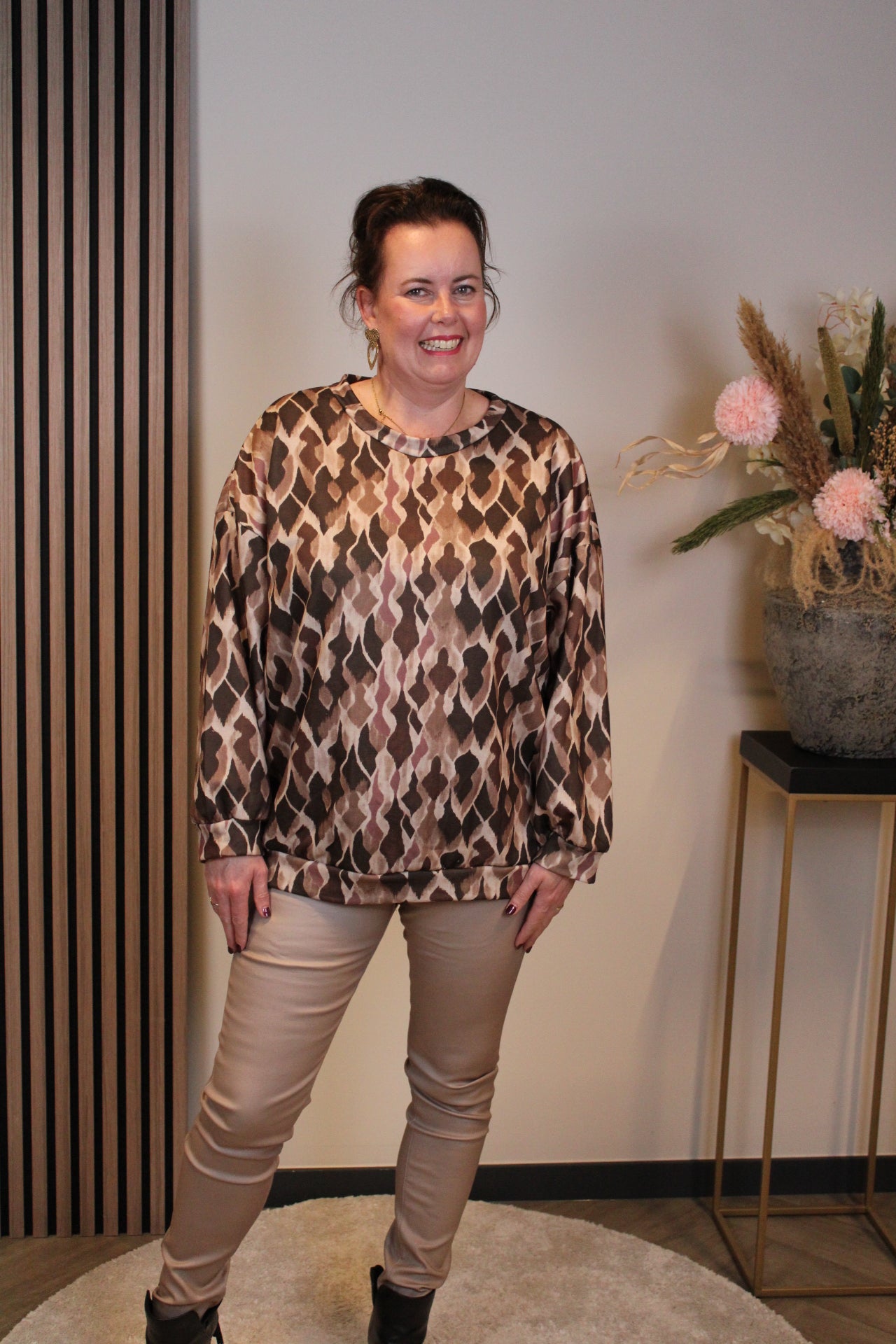 Lieke | trui bruin 46 t/m 50