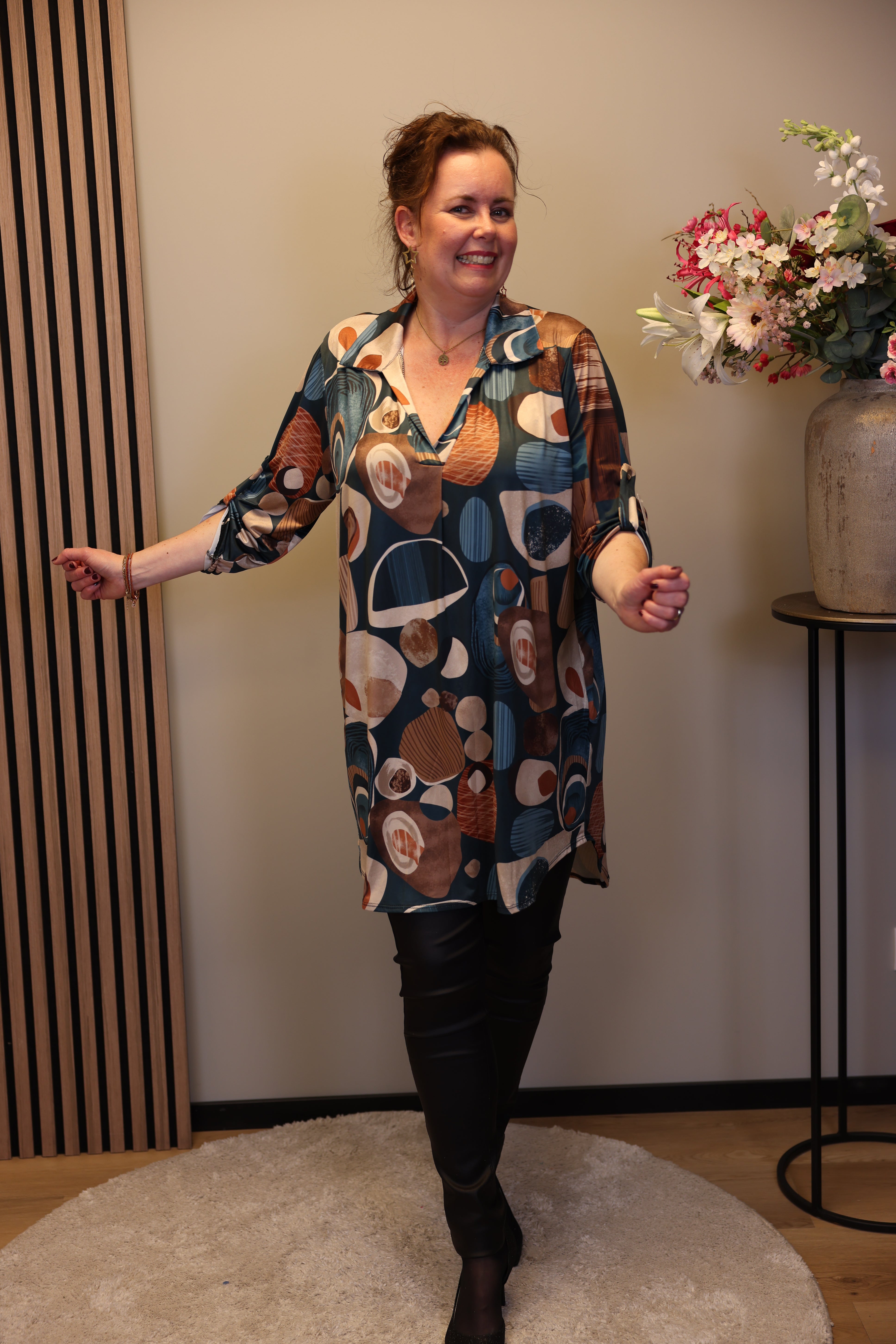 Danique | tuniek aqua met kraagje 38 t/m 48