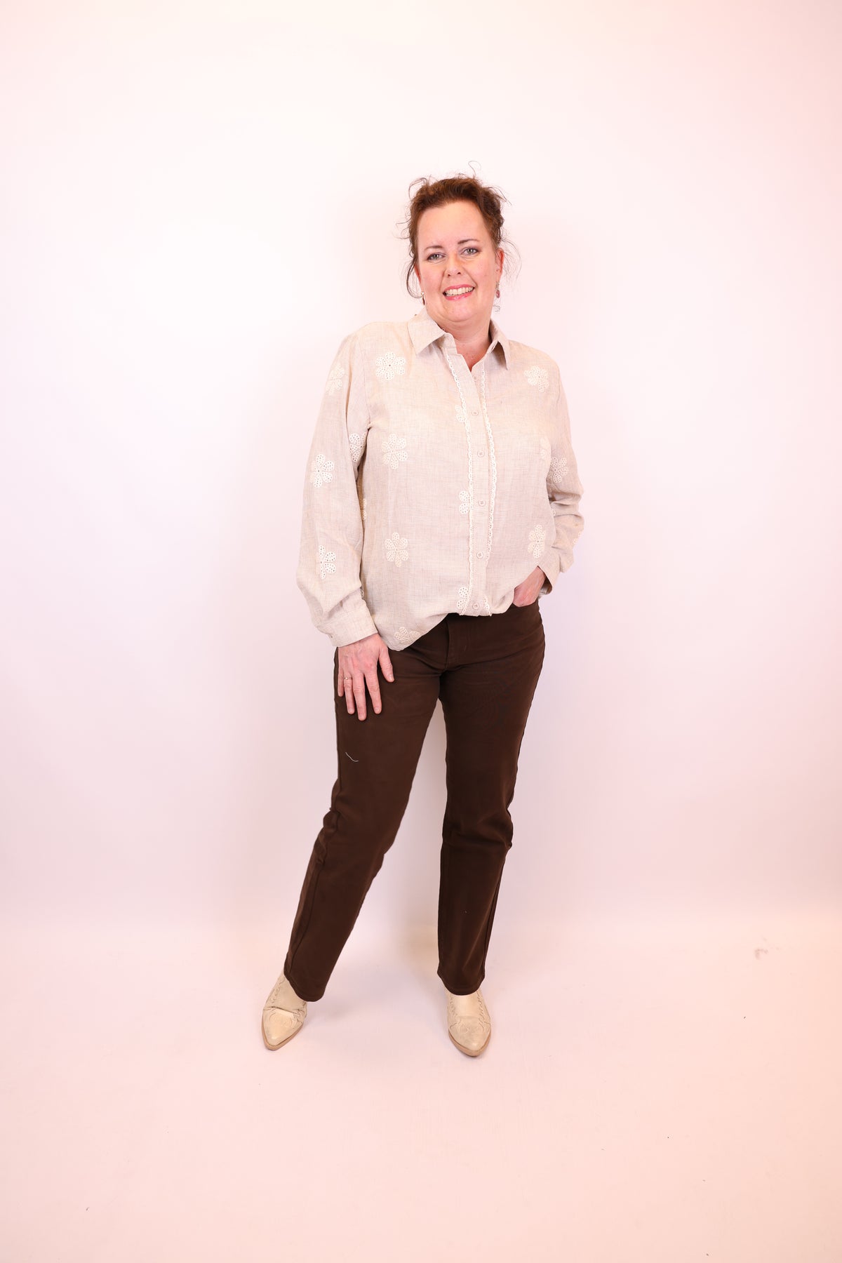 Sylvie | Blouse taupe