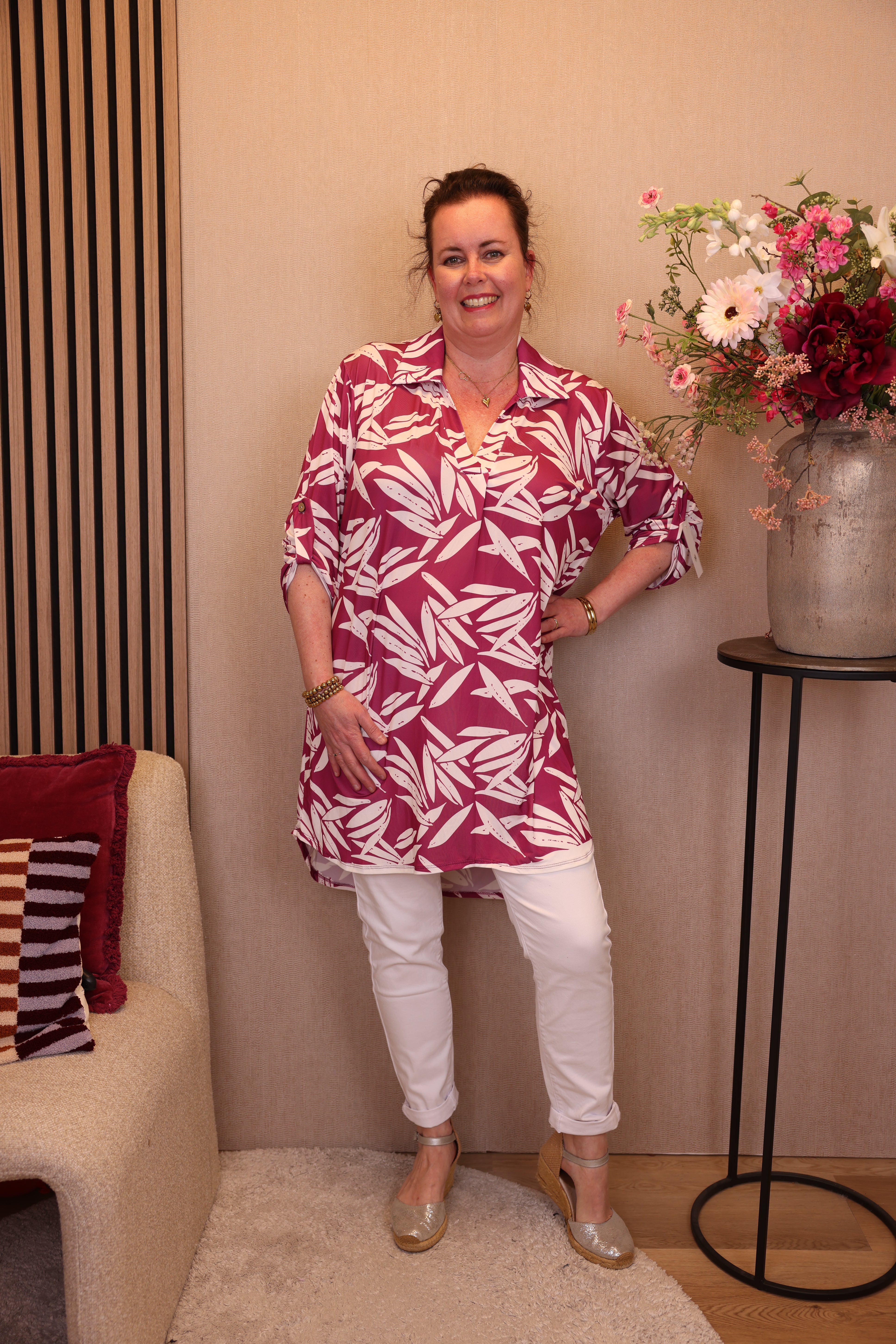 Lina | Tuniek roze met kraagje