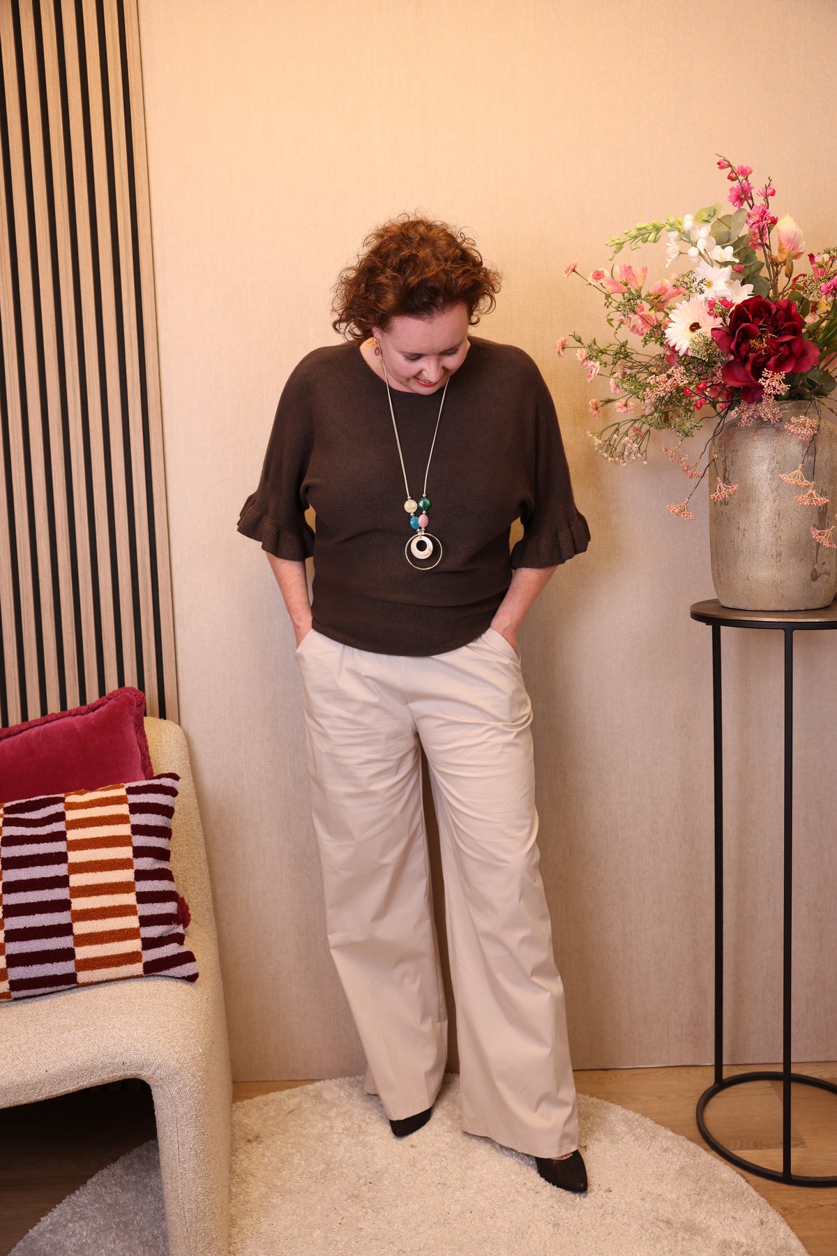 Elza | Trui bruin + gratis ketting