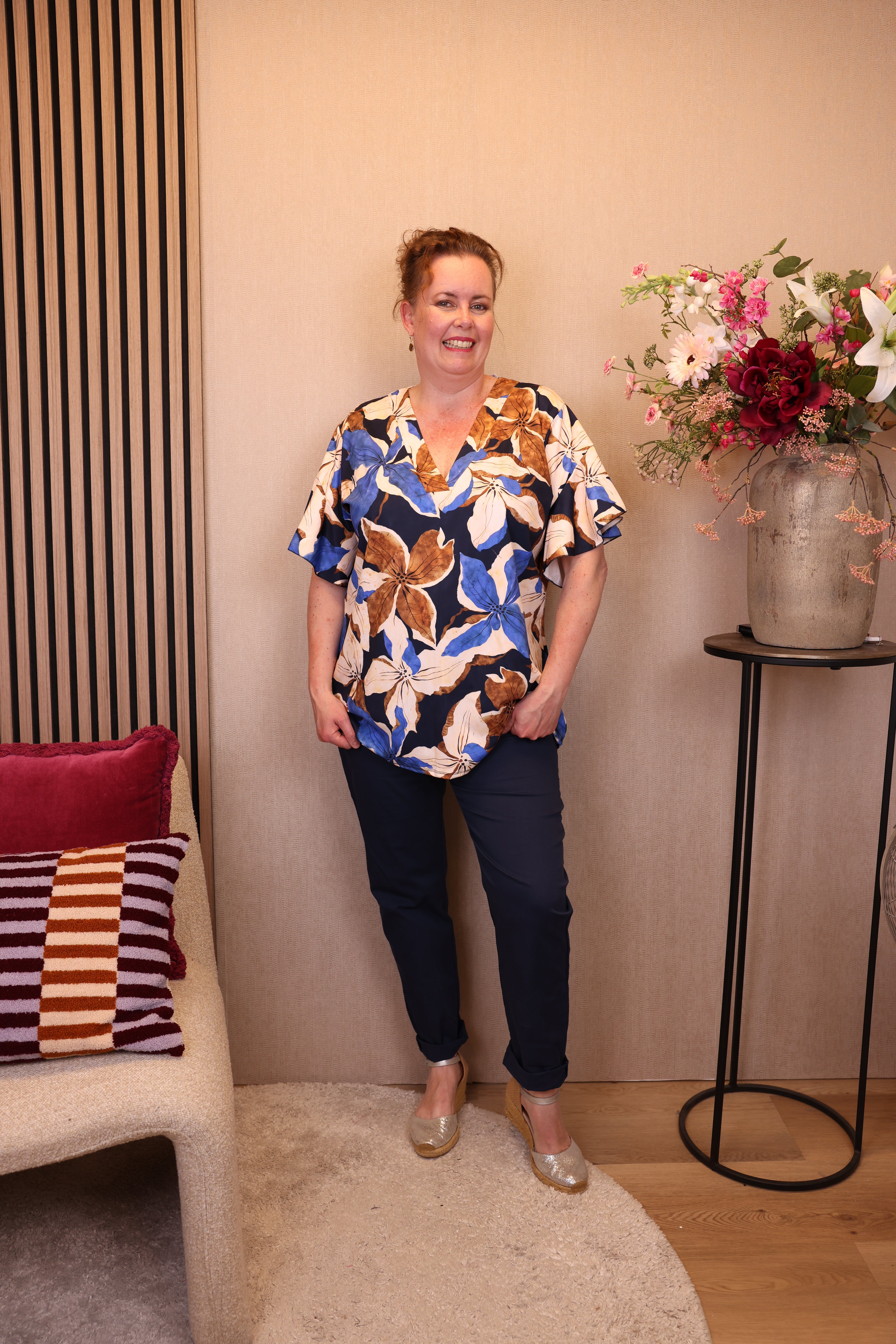 Claudia | Top blauw