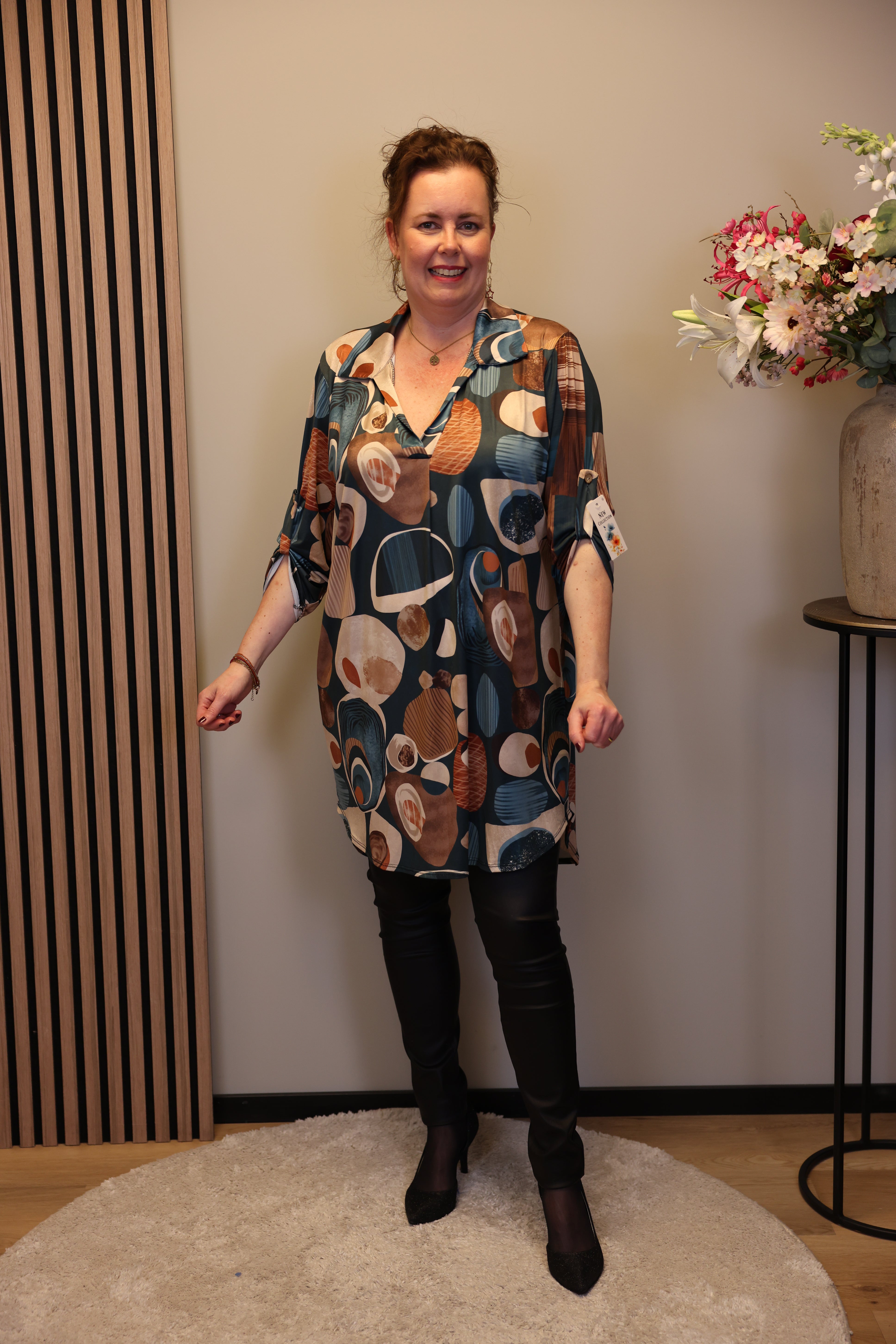 Danique | Tuniek aqua met kraagje 48 t/m 52