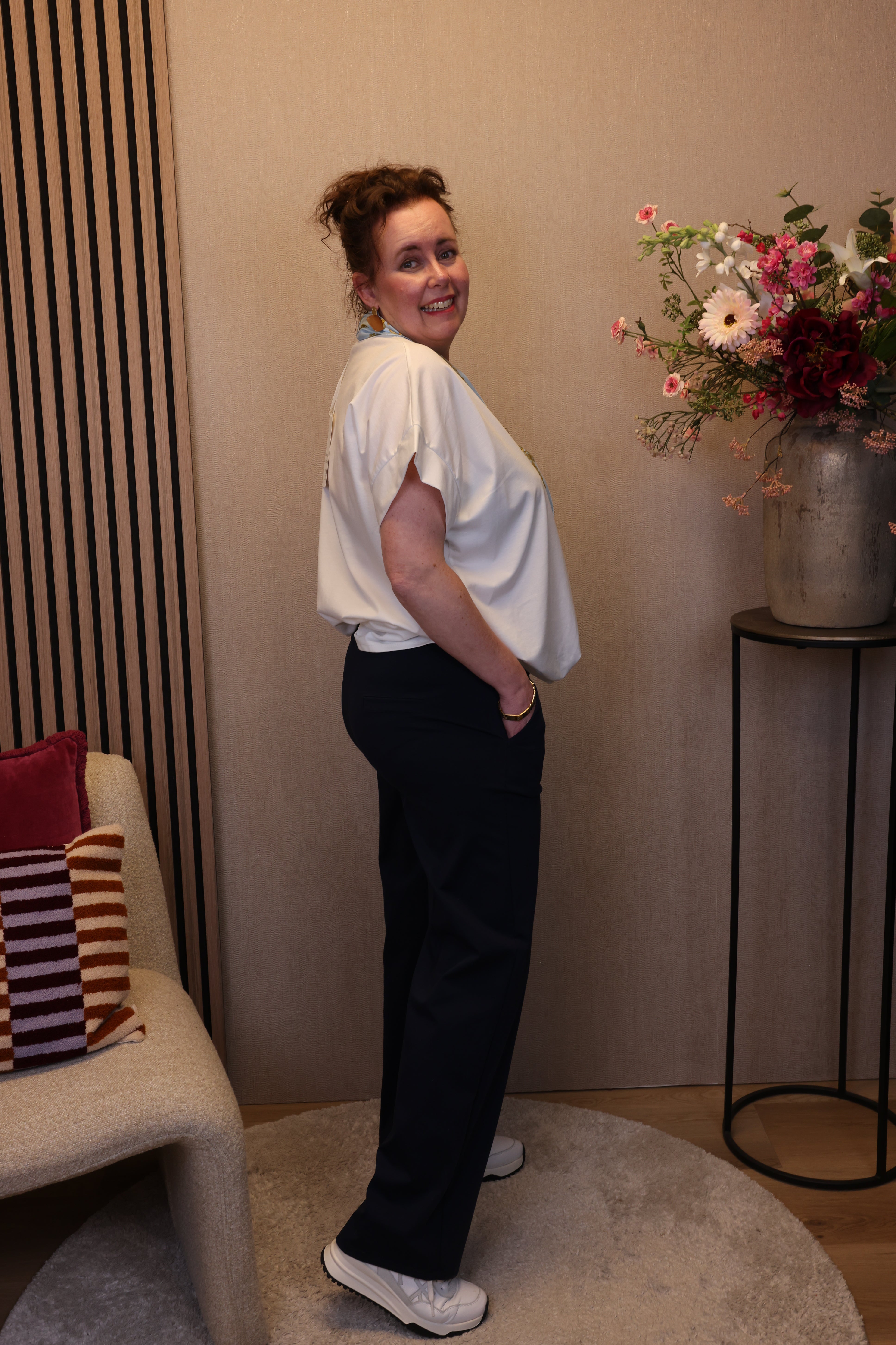 Saar | Luxe broek navy