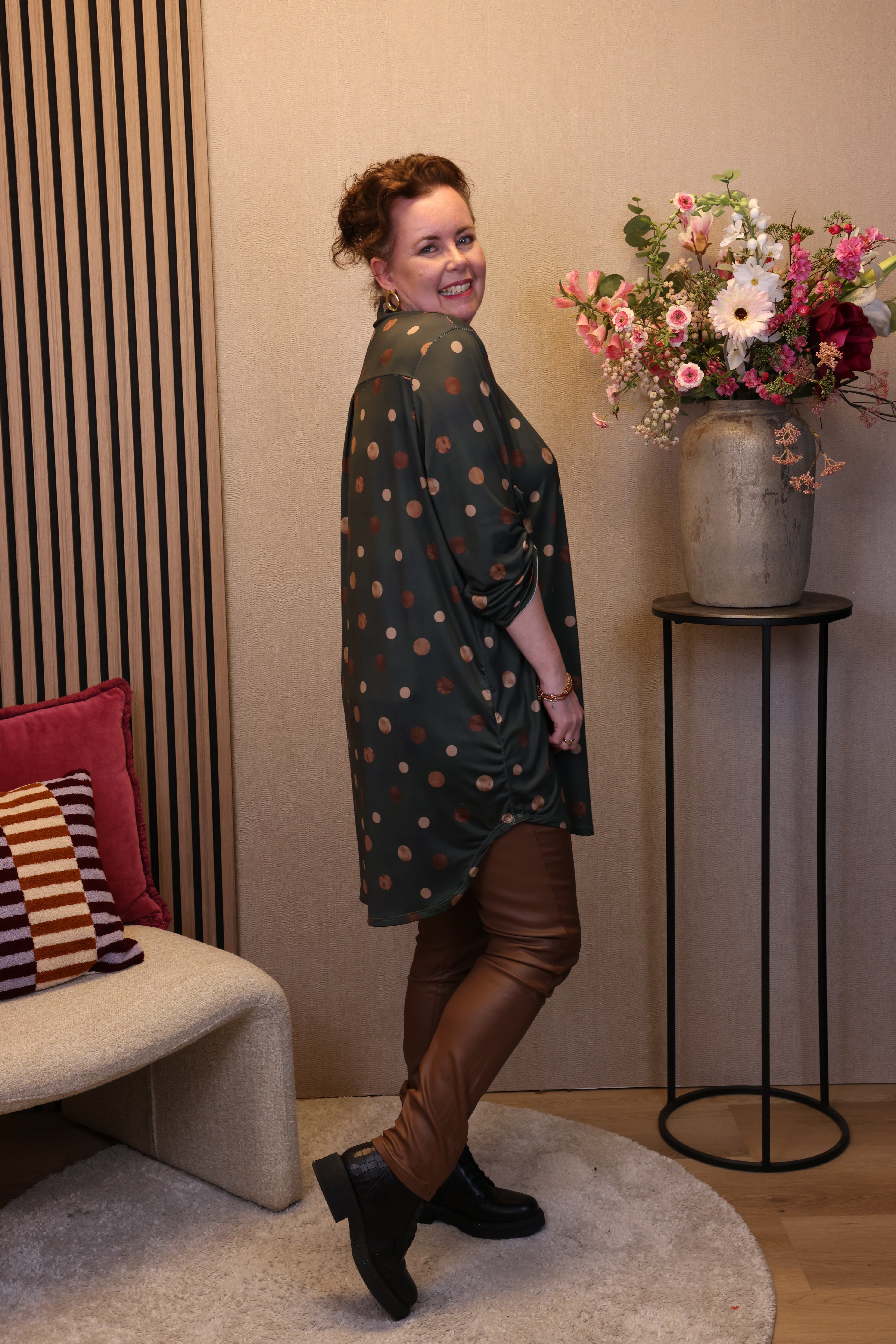 Rika | Tuniek groen met kraagje