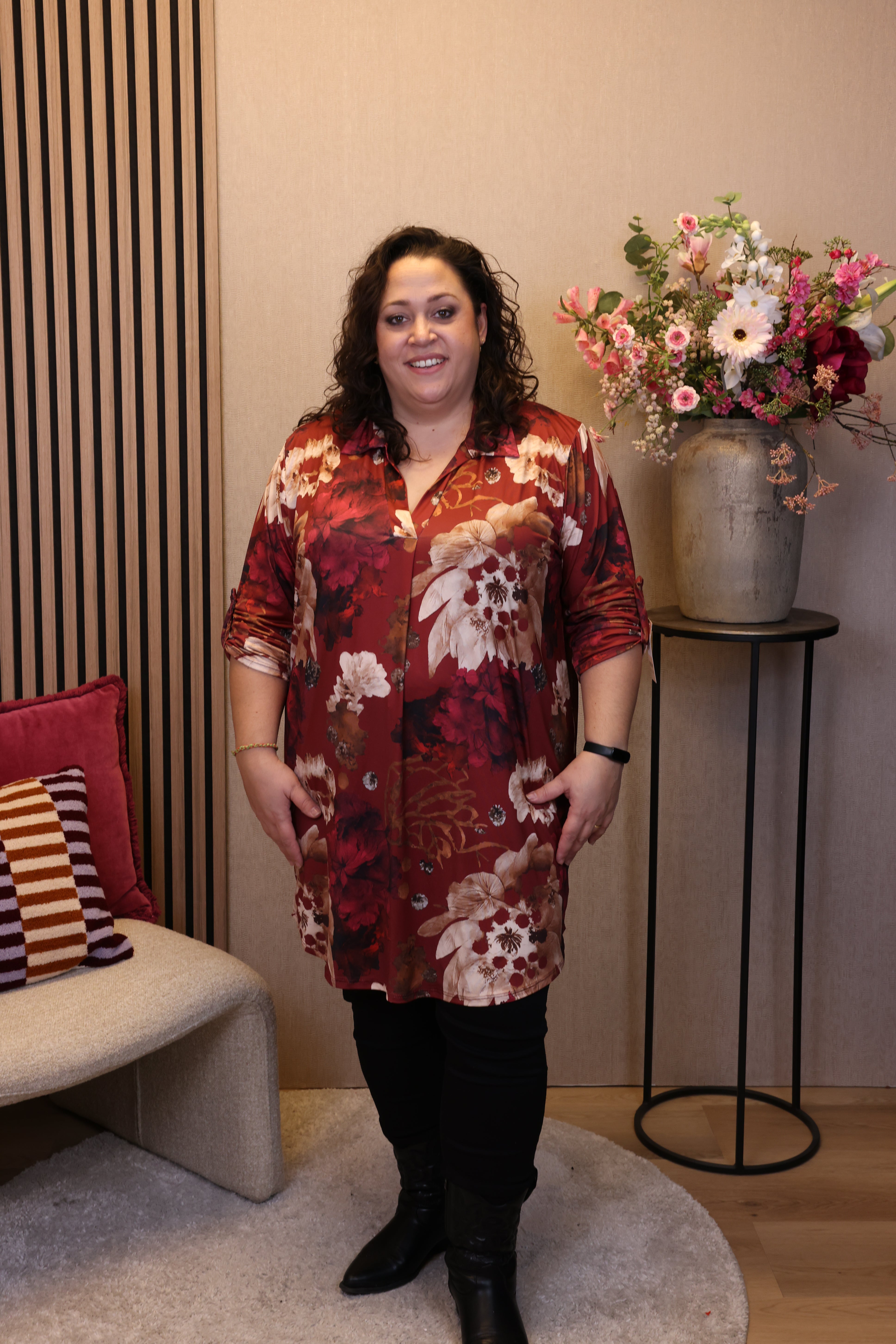 Tine | Tuniek roze met kraagje
