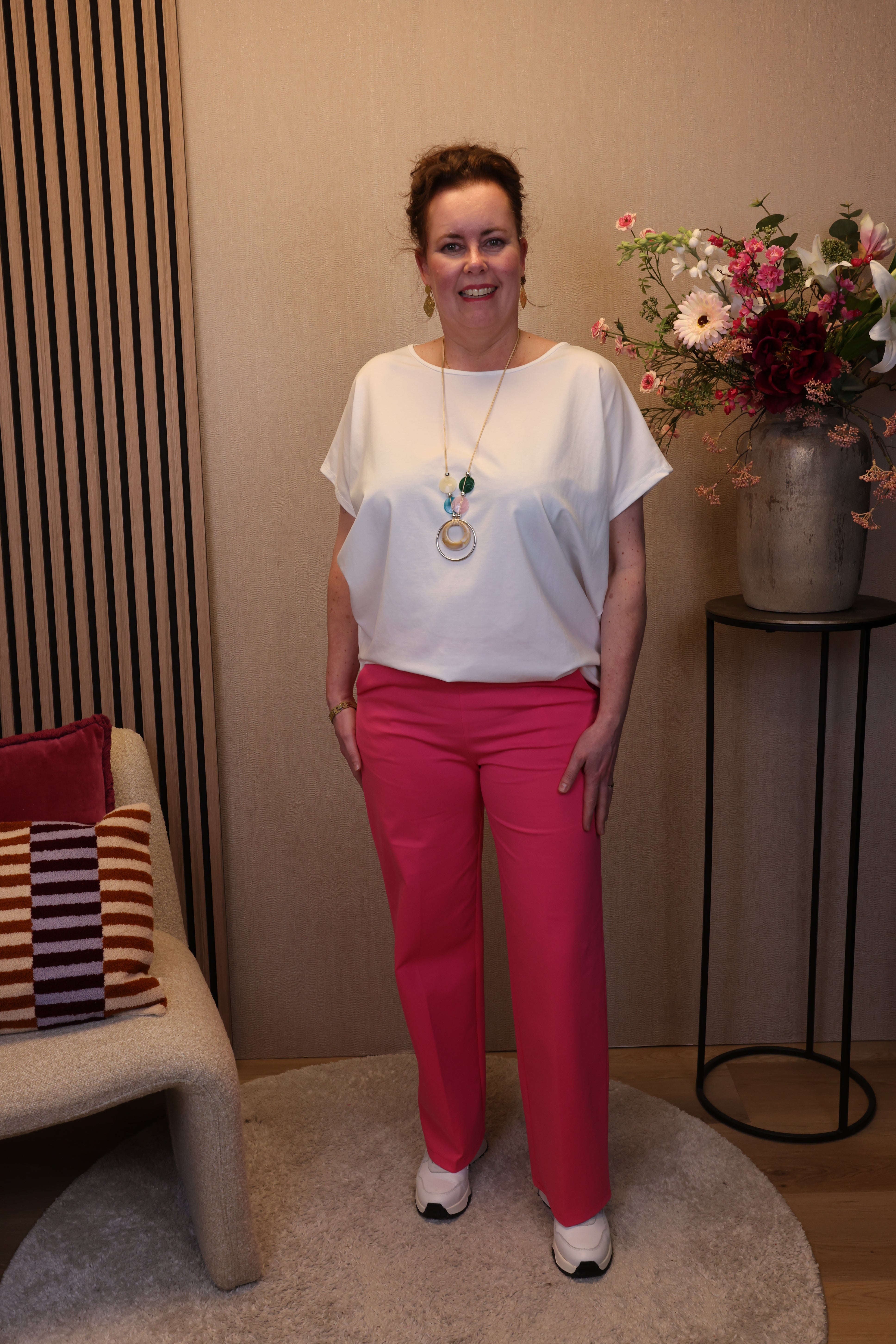 Saar | Luxe broek roze