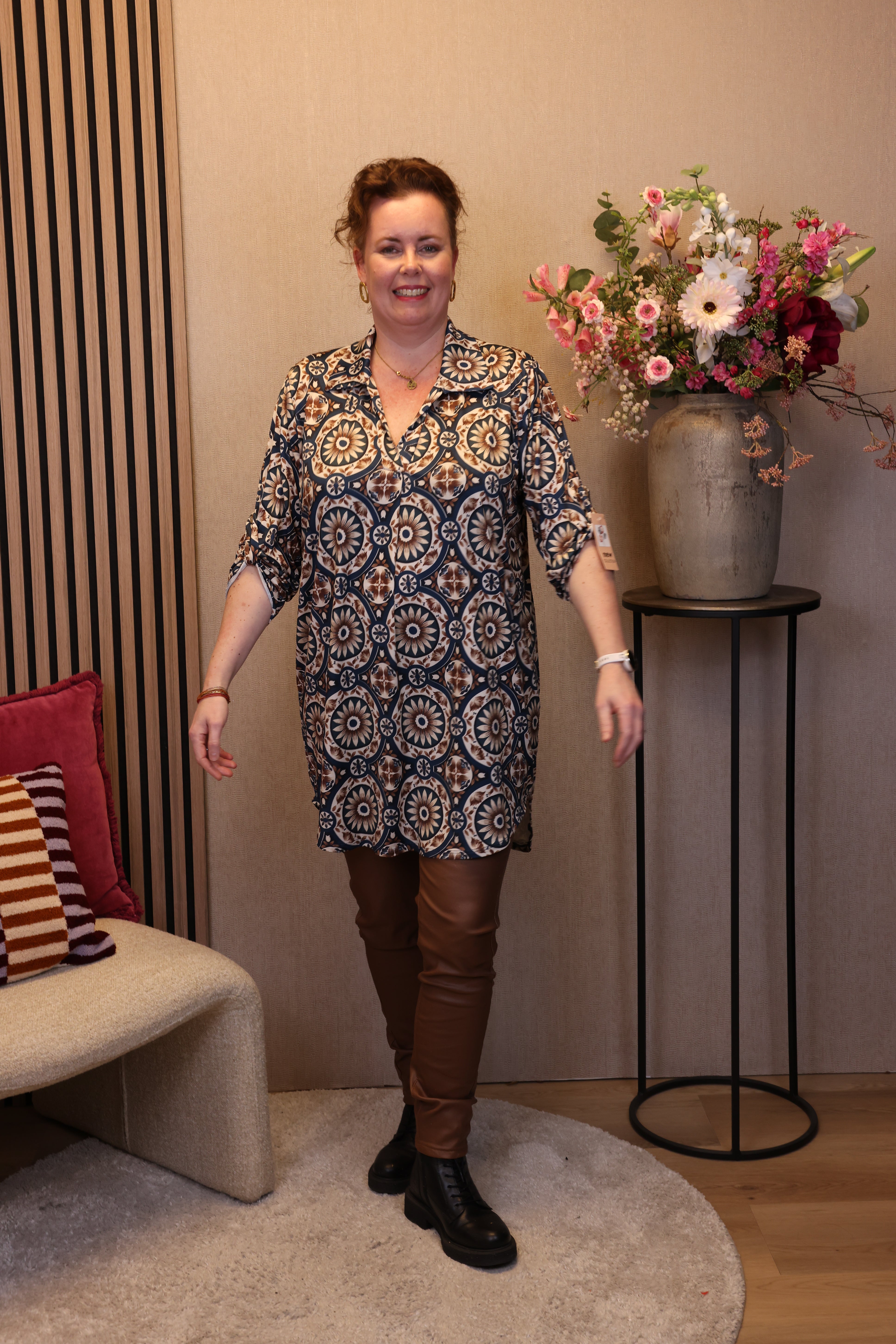 Annemiek | Tuniek blauw met kraagje