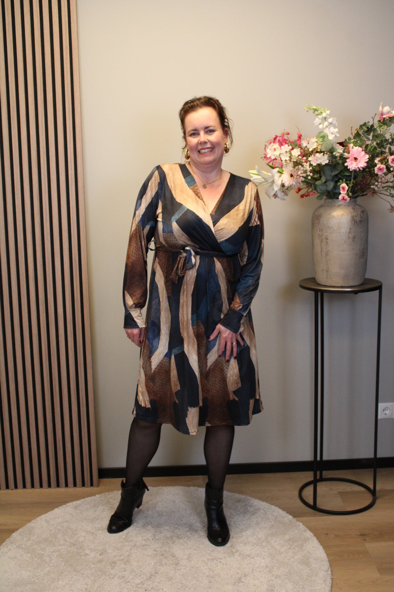 Bianca | Jurk blauw kort 52 t/m 58