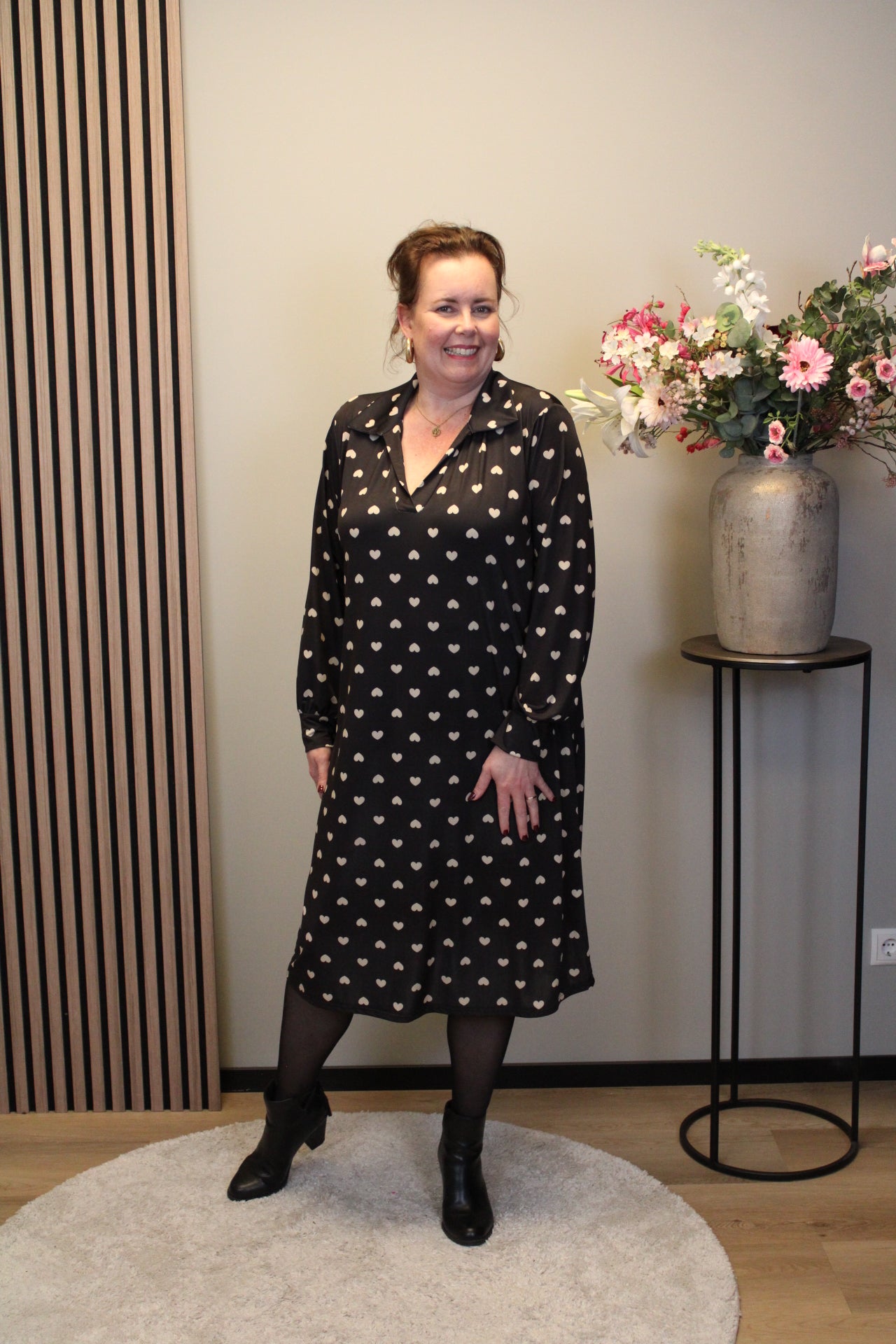 Liliana | Jurk zwart met kraagje 38 t/m 46