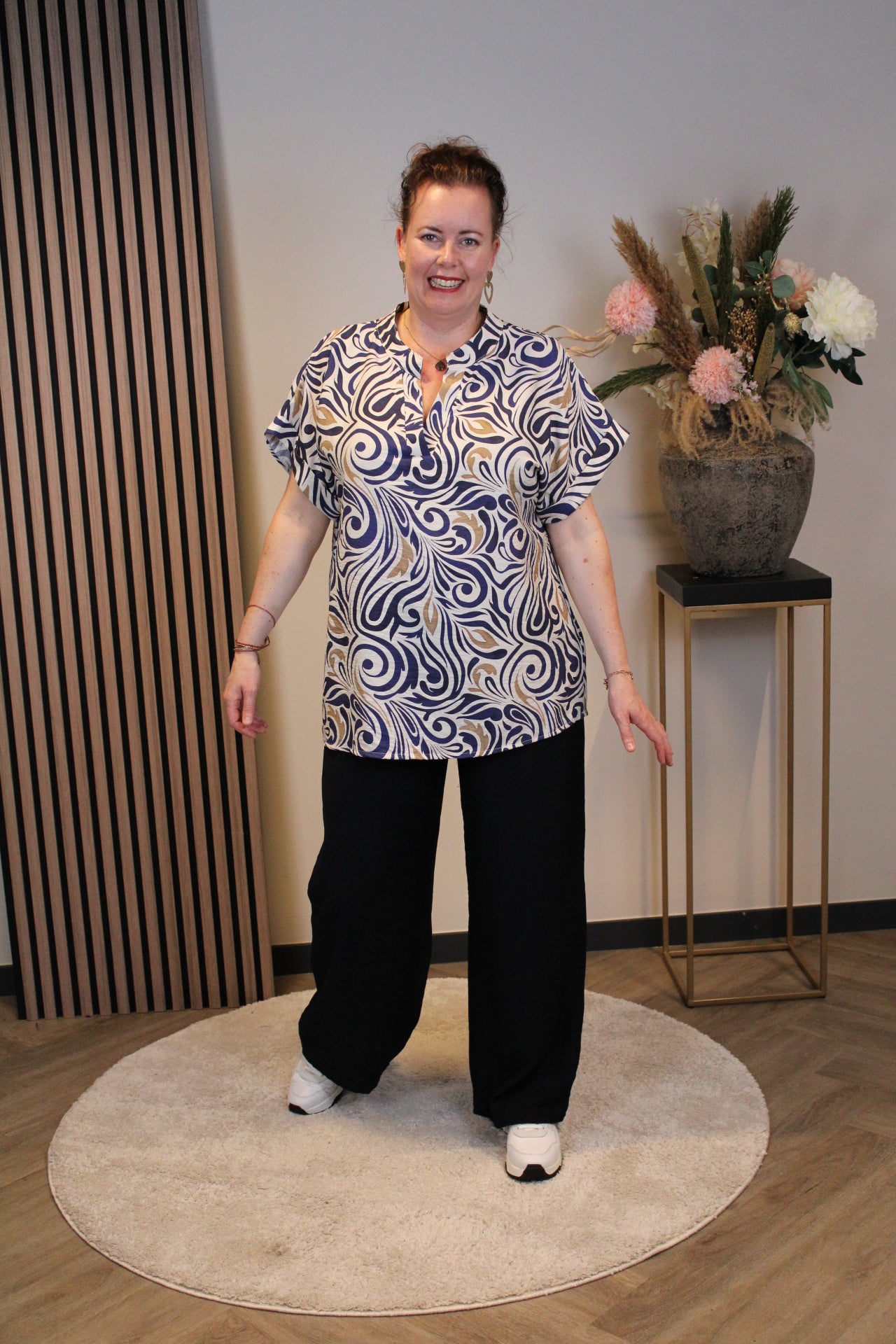 Kim | Broek blauw viscose