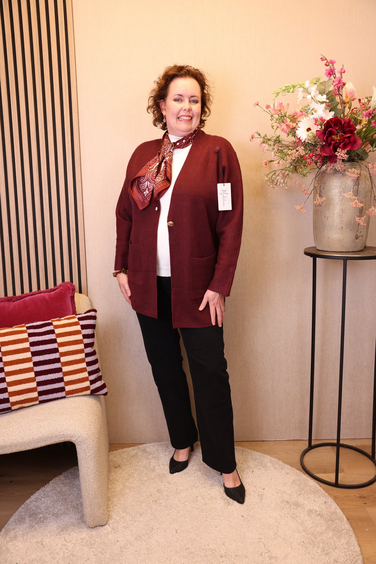 Estelle | Vest glitter bordeaux