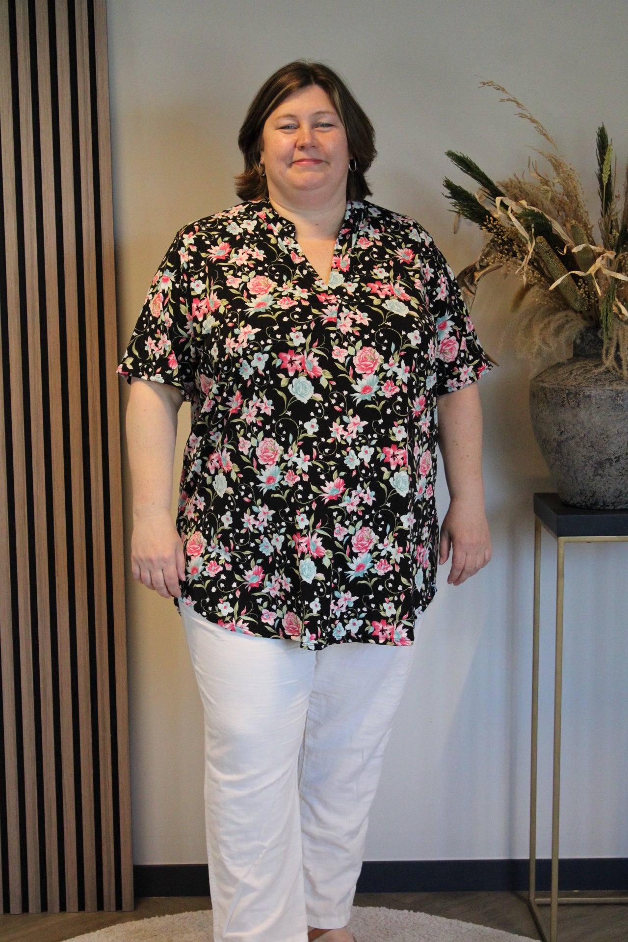 Fleur | Blouse korte mouw 52 t/m 58