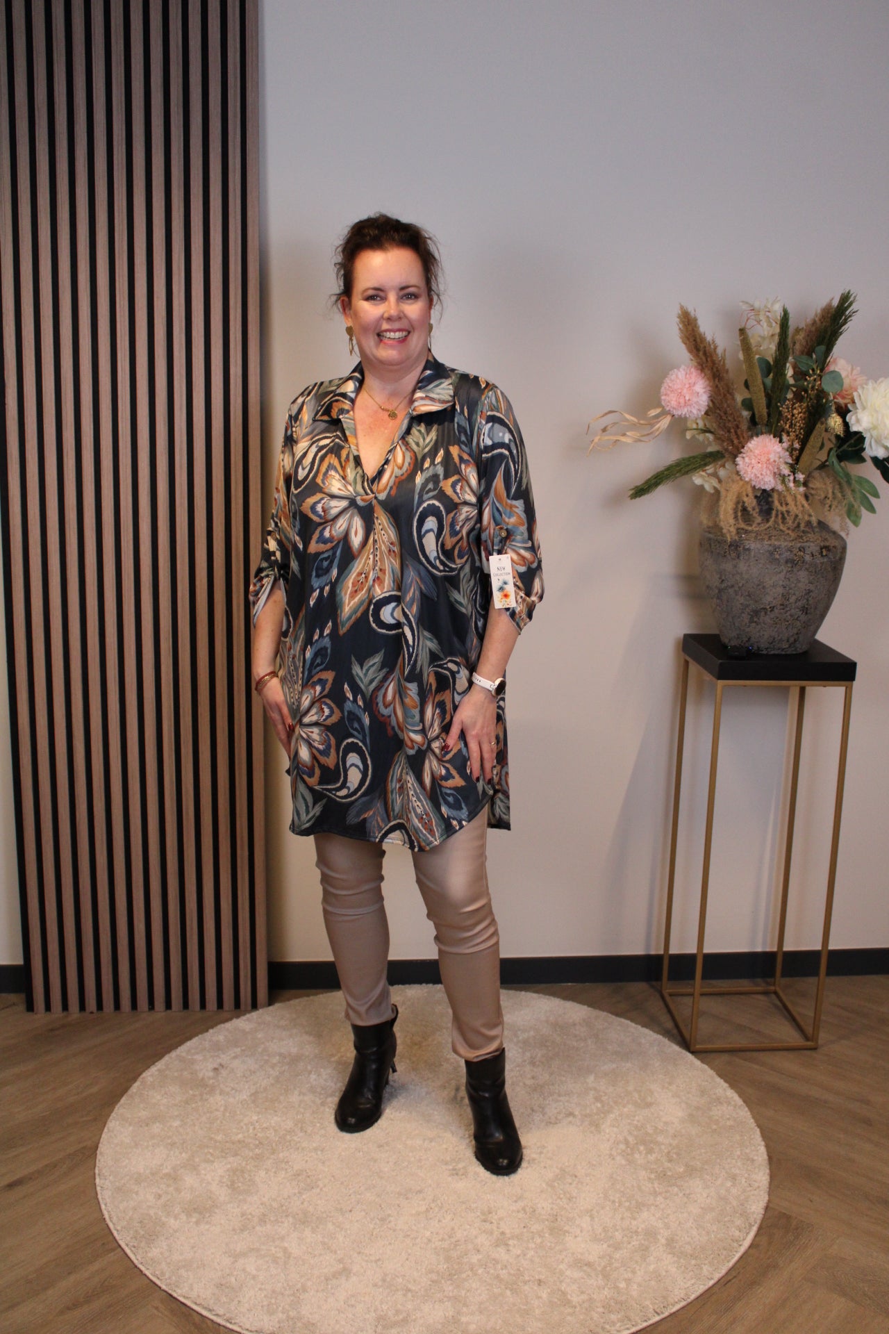 Els | tuniek aqua met kraagje 38 t/m 48