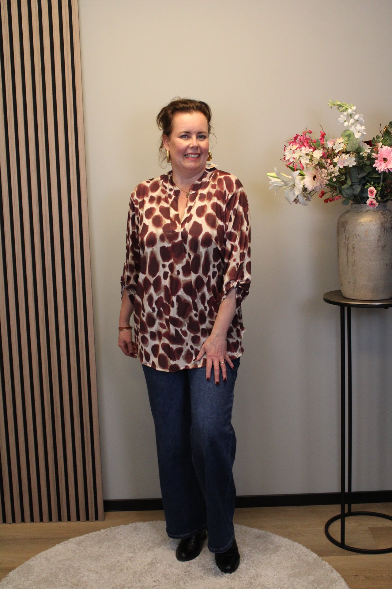 Mirella | Blouse rood lange mouw 38 t/m 48