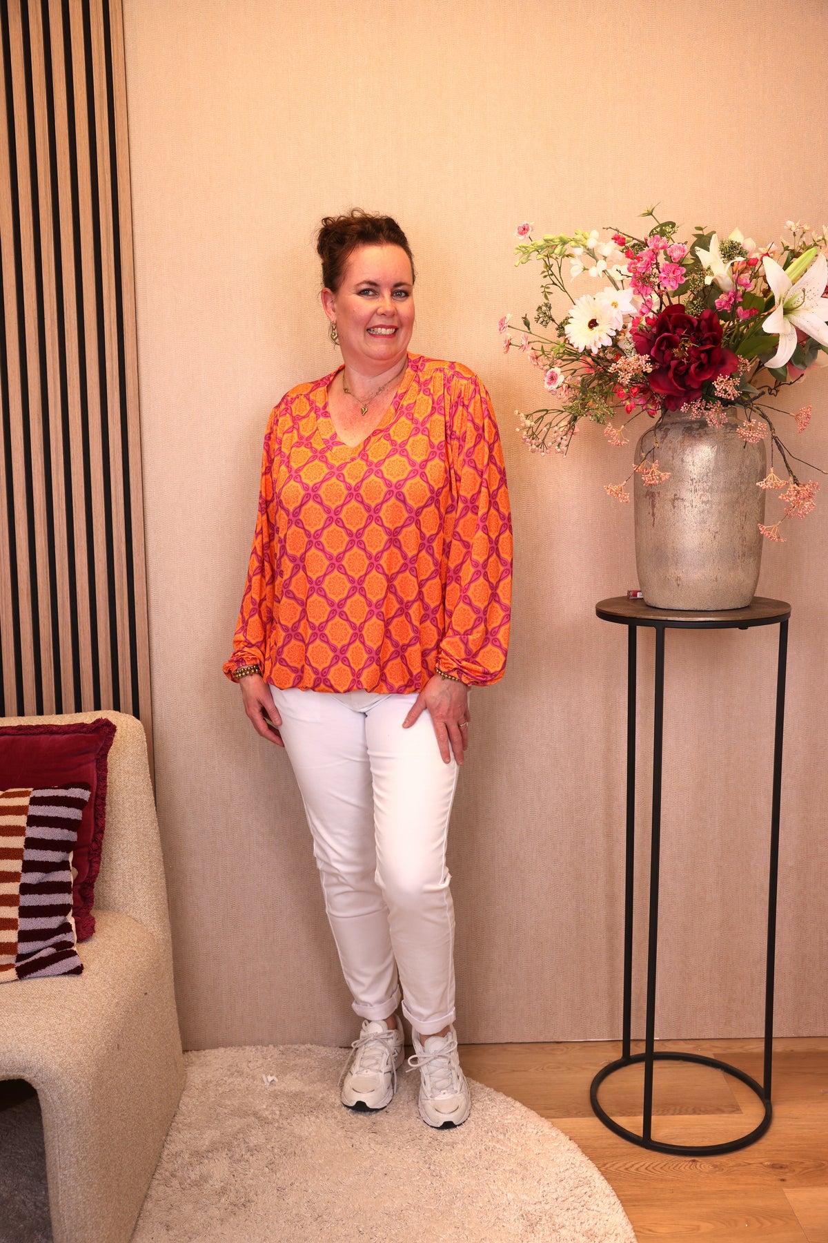Lila | Ballon top oranje 38 - 58