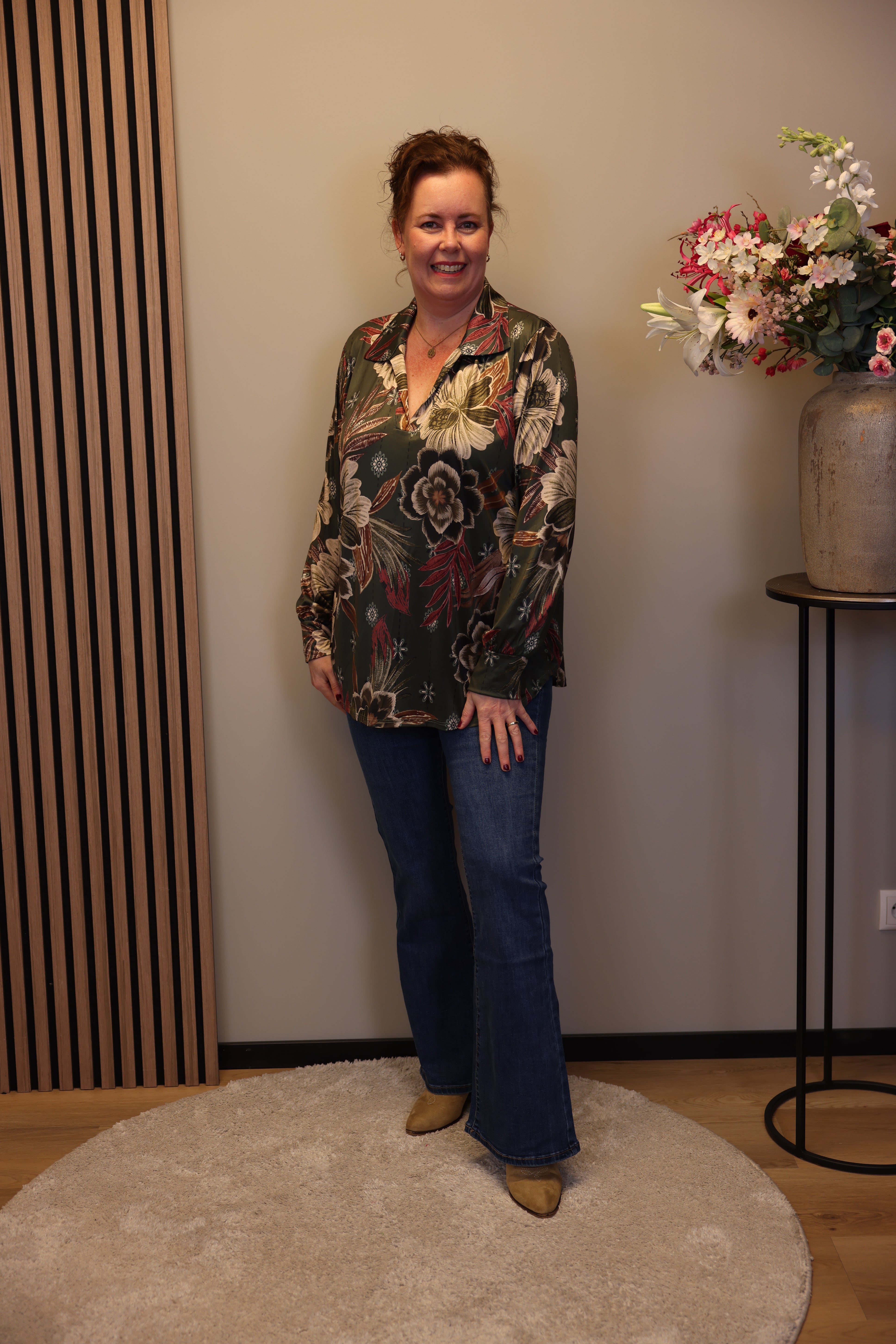 Eefke | Blouse groen met kraagje