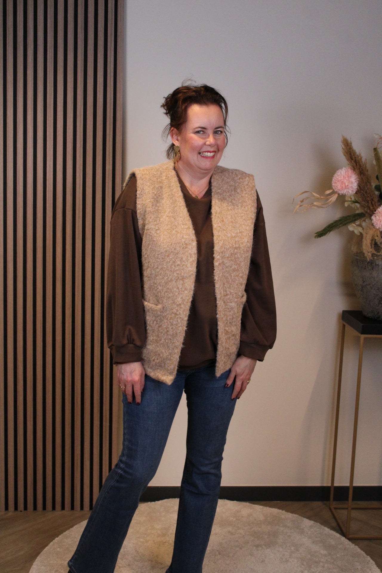 Luna | Gilet beige 54 t/m 58