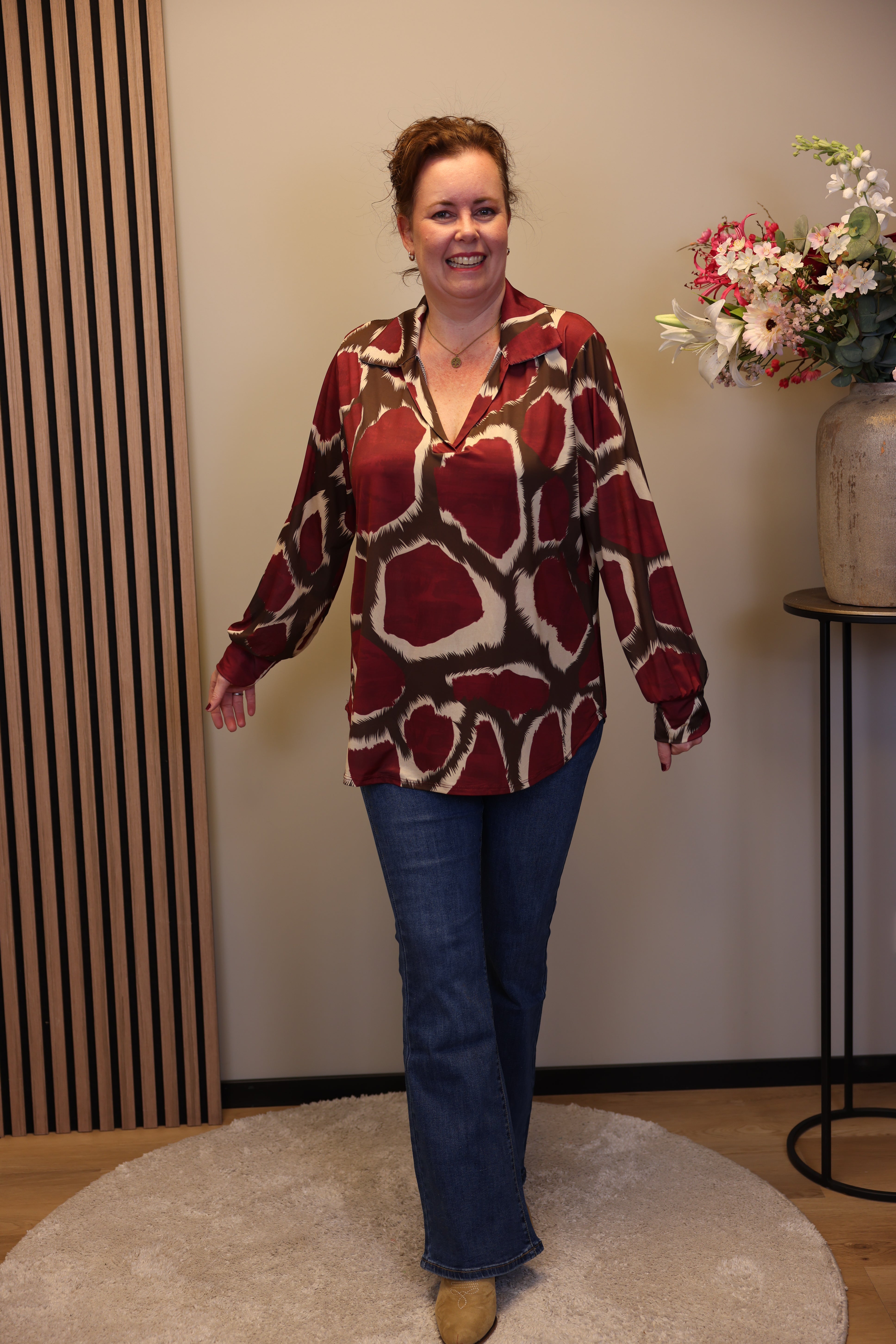 Laura | Blouse roze met kraagje